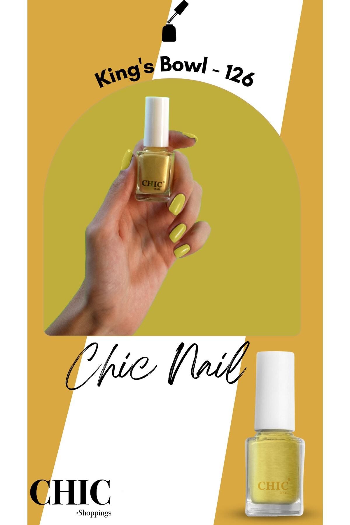 کاسه کینگ لاک ناخن طلایی براق 126 Chic Nail