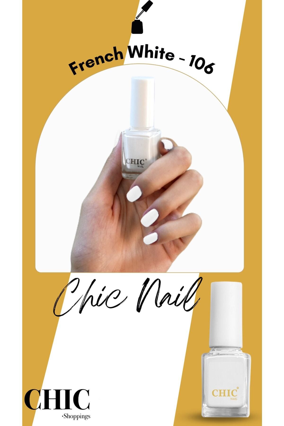لاک ناخن سفید فرانسوی فرانسوی سفید 106 Chic Nail