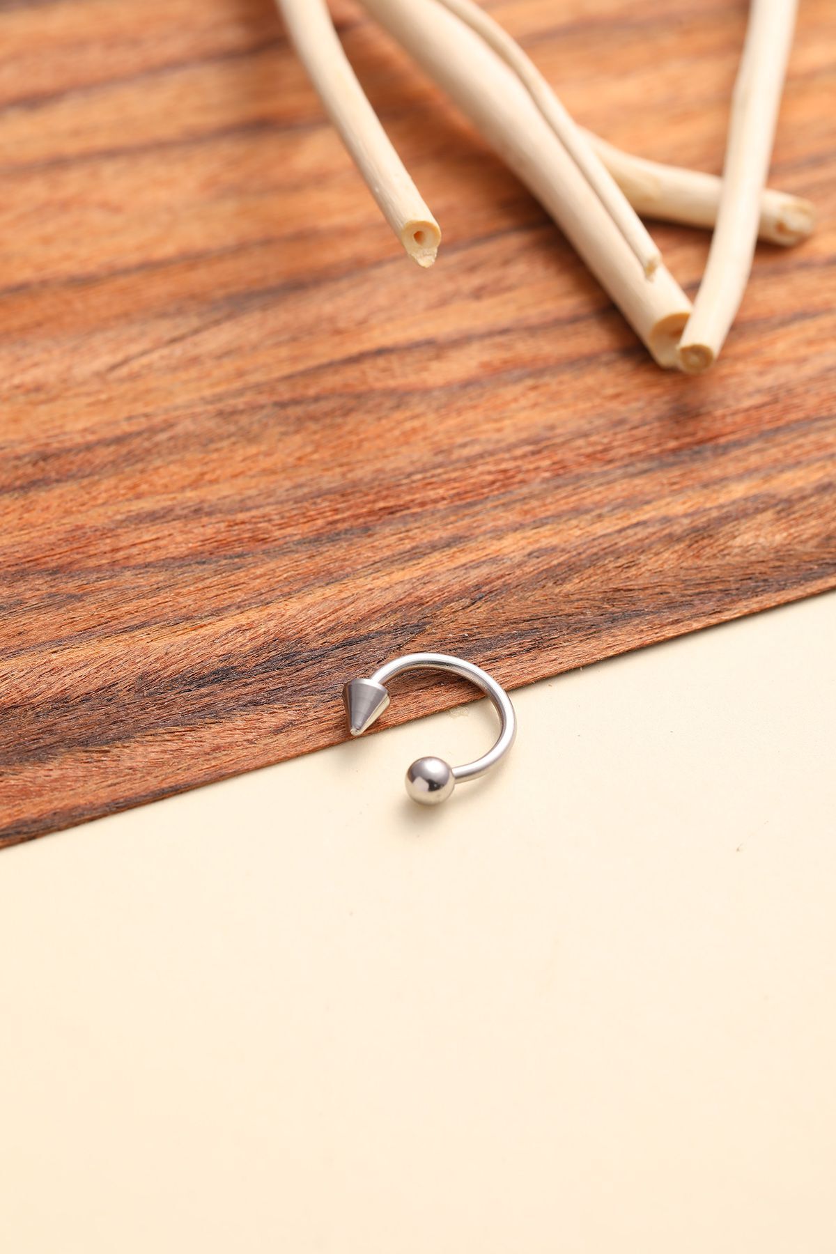 Çelik Piercing Halka Ok Ve Top Tasarım Küçük Boy