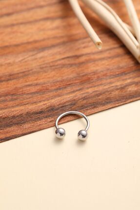 &Ccedil;elik Halka Top Tasarım Orta Boy Piercing