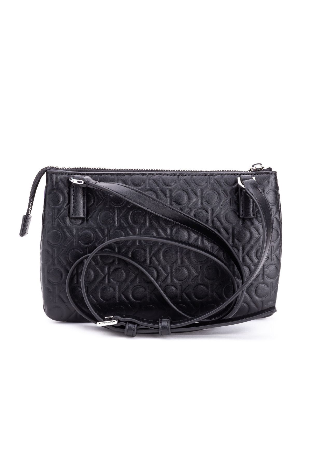 Embossed monogram logo sales shoulder zip bag
