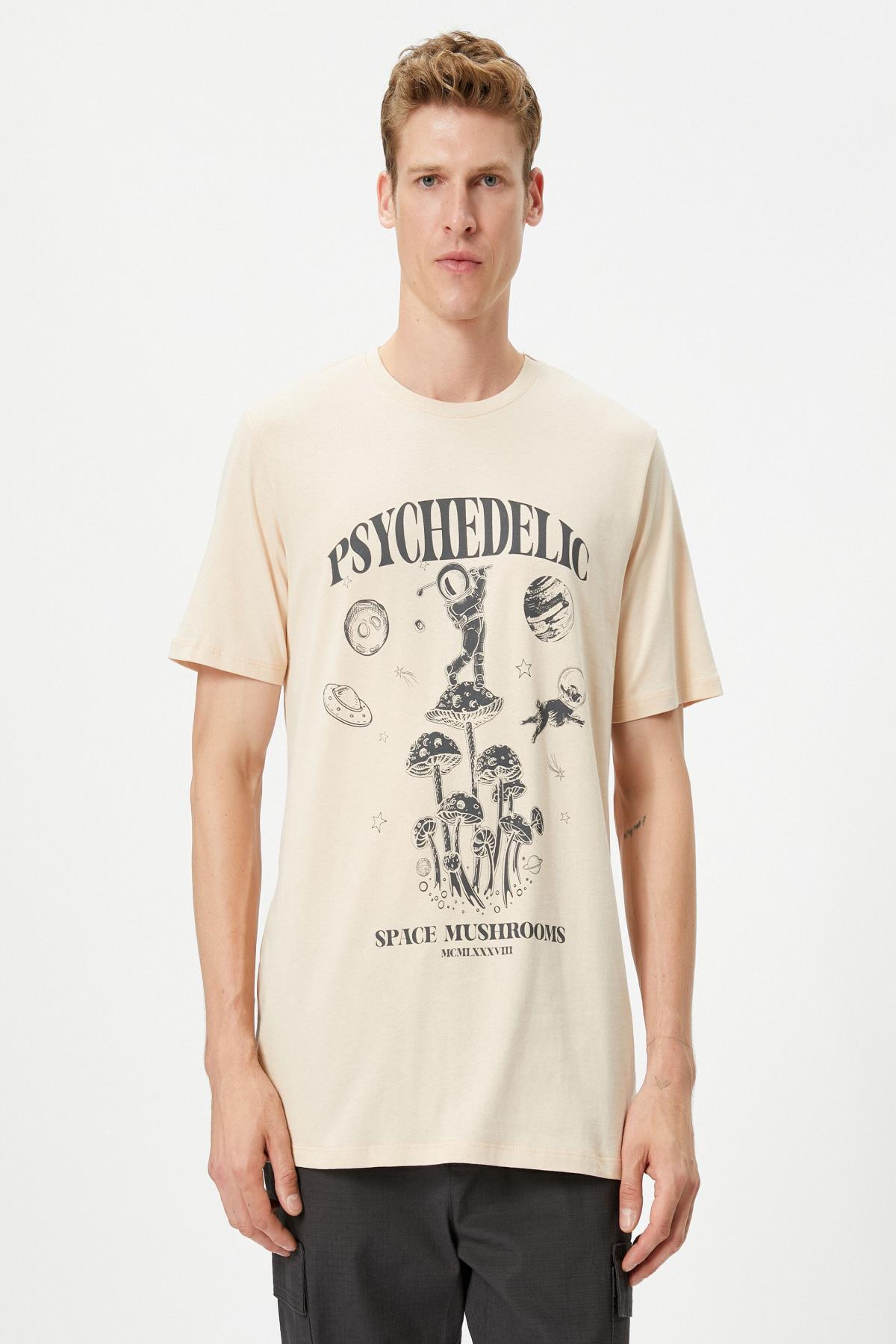 تیشرت مردانه بژ کوتون | 3SAM10939HK اورجینال - تصویر 3