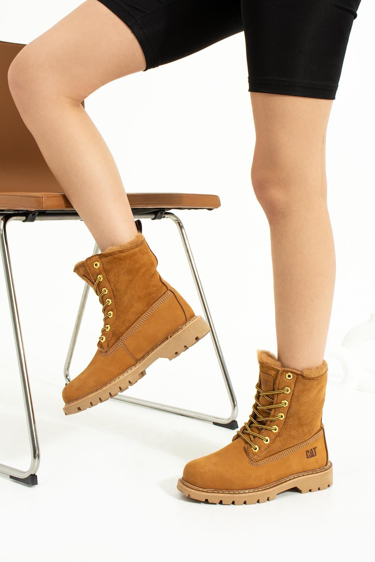 Caterpillar Ankle Boots Brown Wedge