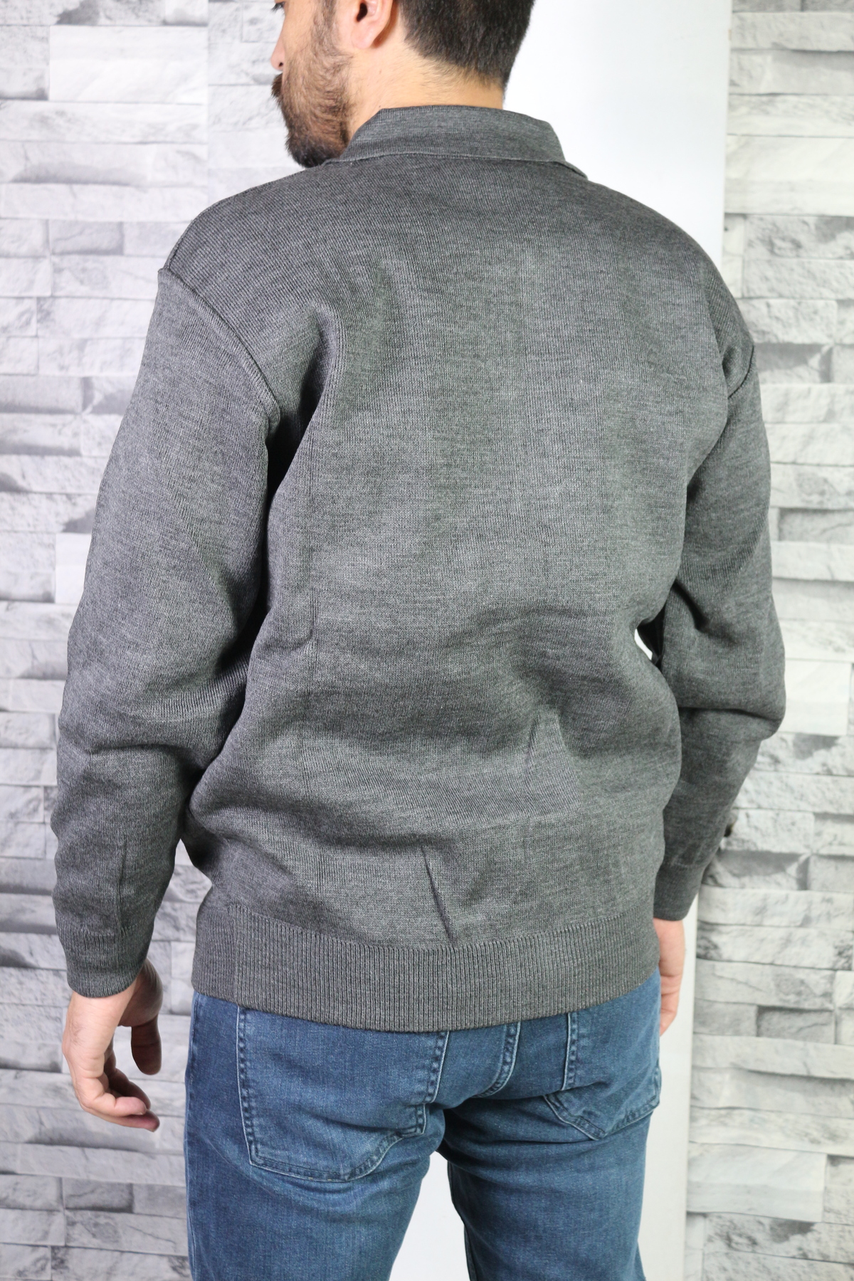 ژاکت مردانه خاکستری Bilgiçler | 3482598 اورجینال - تصویر 2