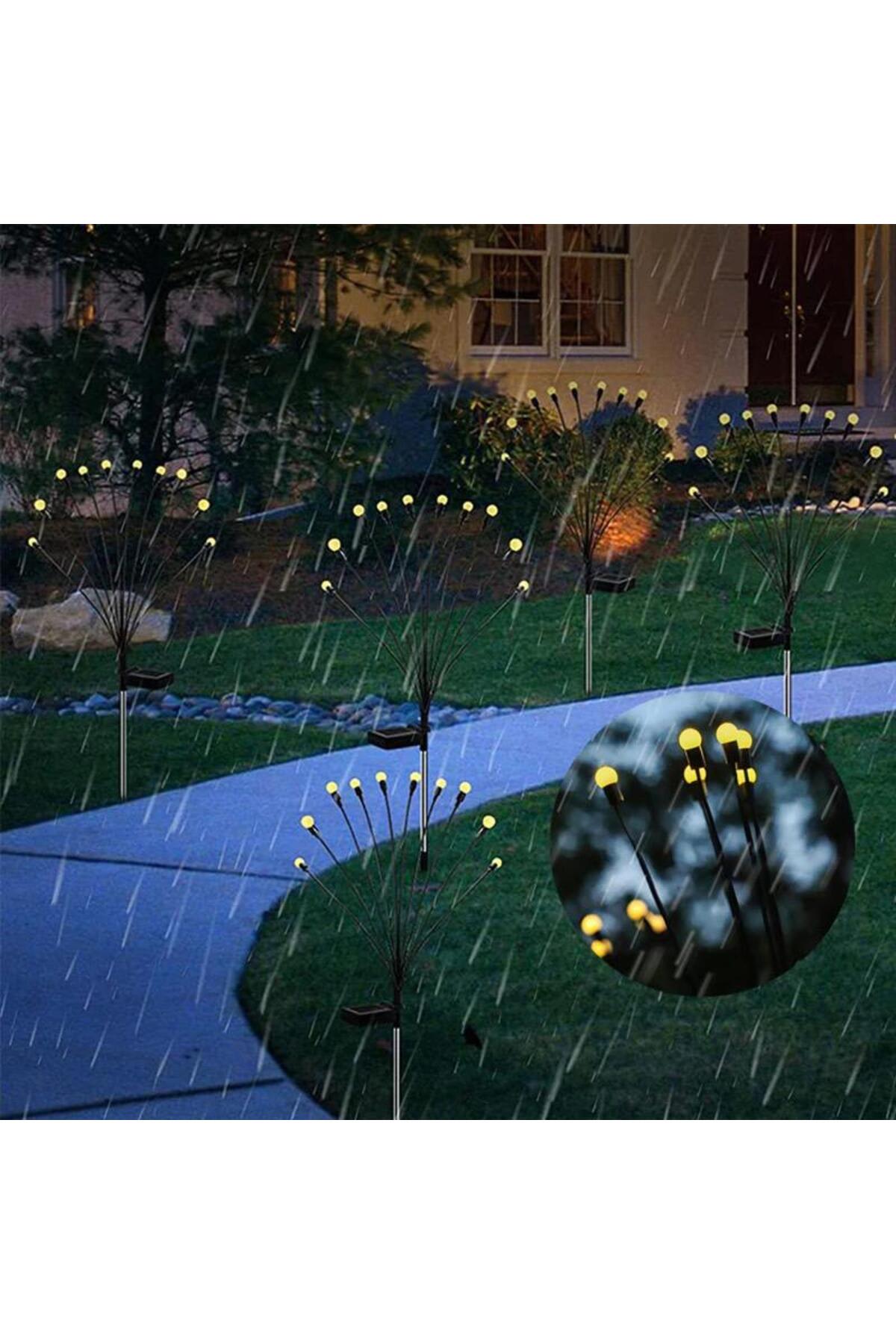 Portable Decor Solar Powered Firefly Flower Lamp with 6 LEDs