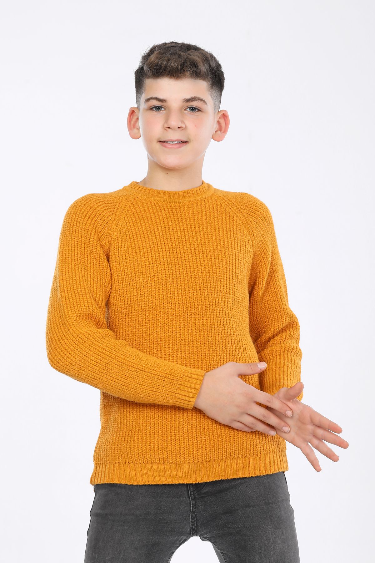 Cloudy Kids Boy s Regular Fit Basic Knitwear Sweater 4 13 Ages