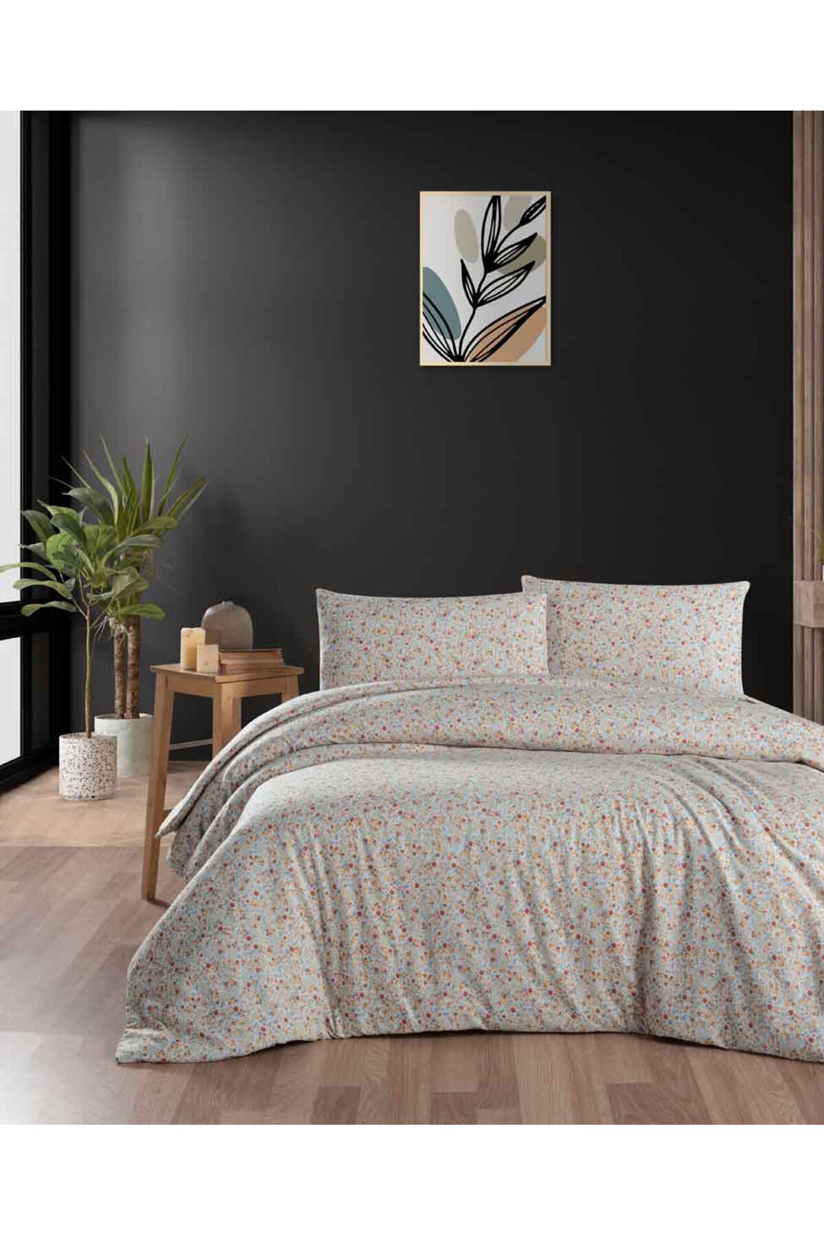 Cotton Collection Flanel R Tek Kişilik Nevresim Takımı Gonca Turuncu