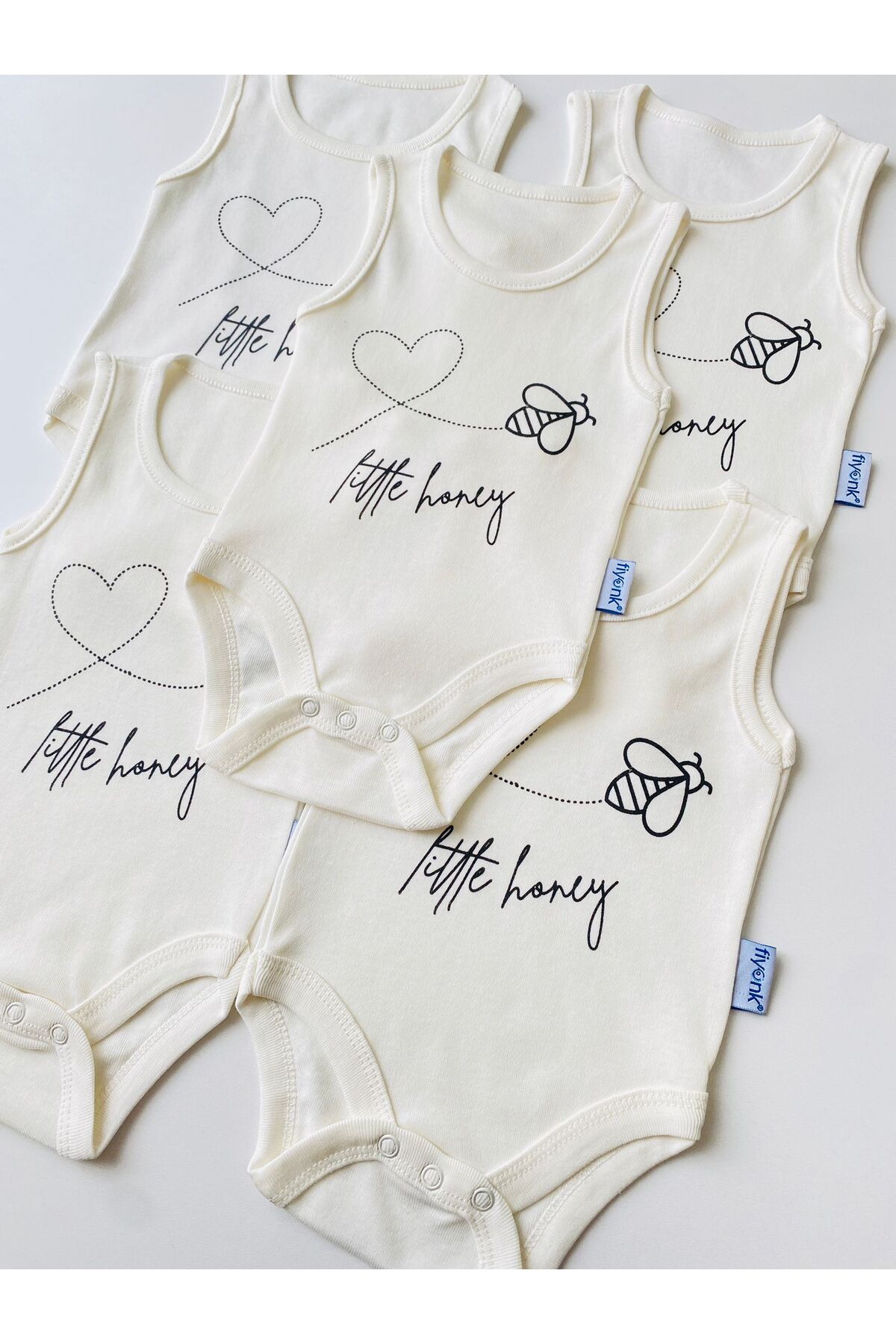 EFU BABY 5'li Kelebek Desenli Bebek Atlet Body fotoğrafı 6 (önizleme)