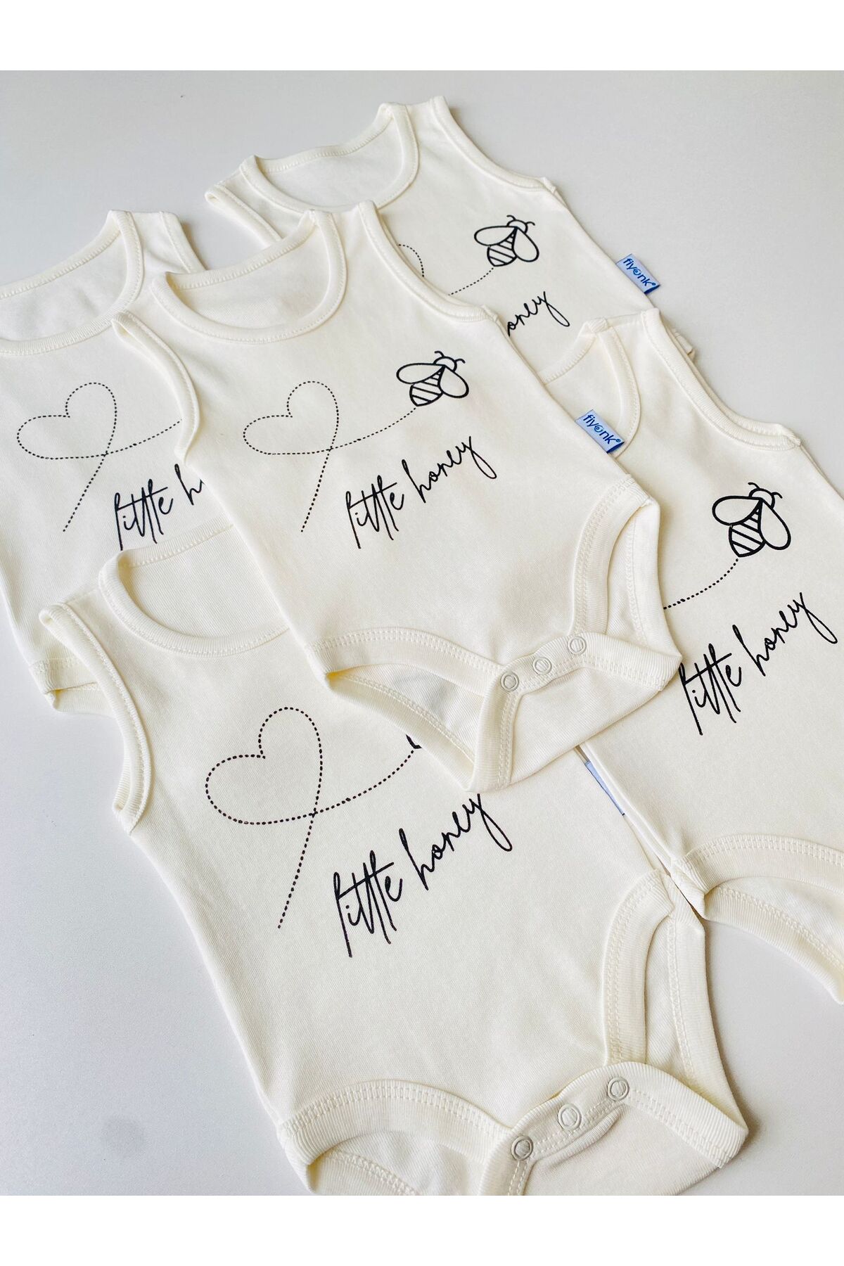 EFU BABY 5'li Kelebek Desenli Bebek Atlet Body fotoğrafı 7 (önizleme)