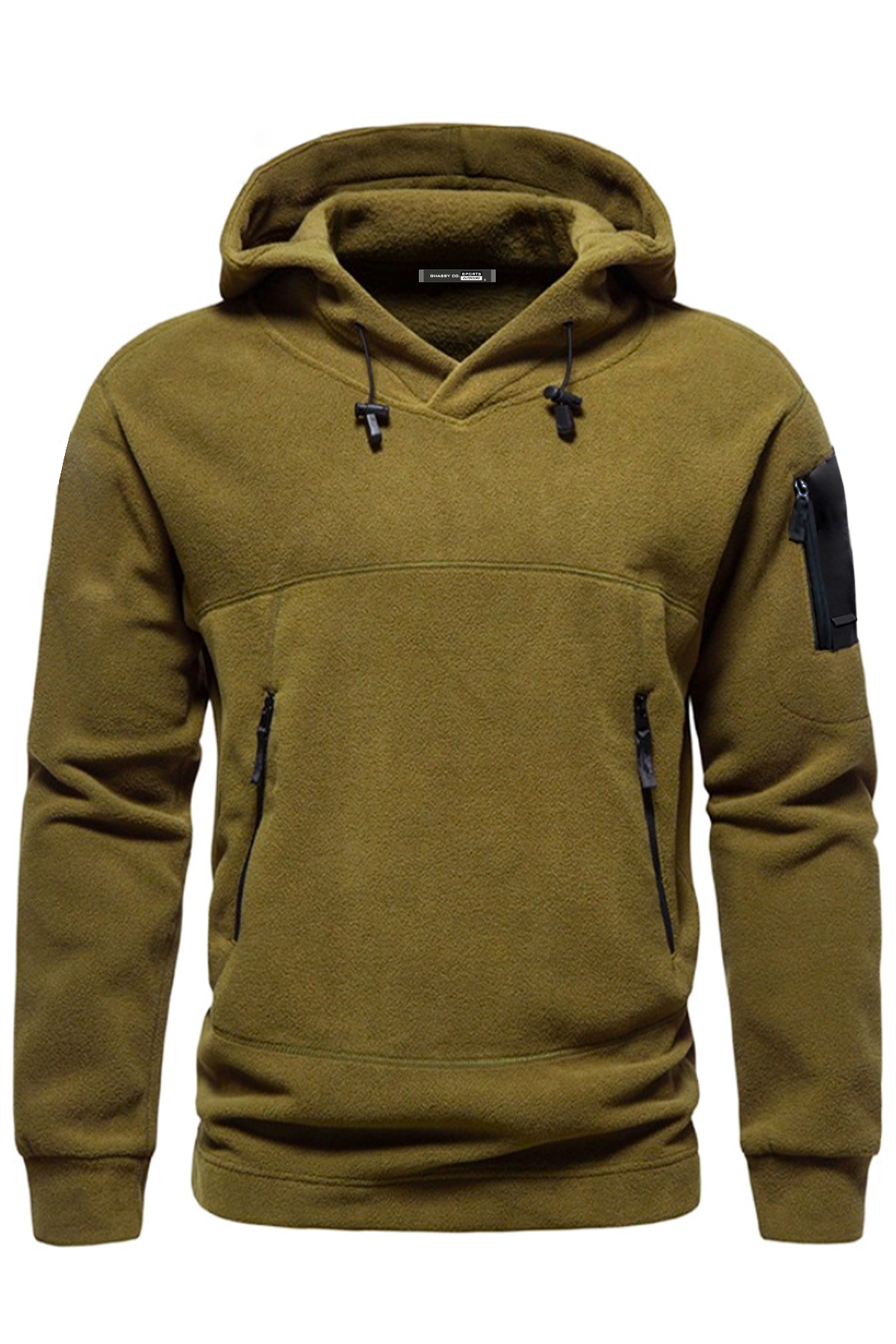 Erkek Military Sport Warm Outdoor Kapüşonlu Polar Ceket — قهوه‌ای 869866132 — تصویر 2 از 3