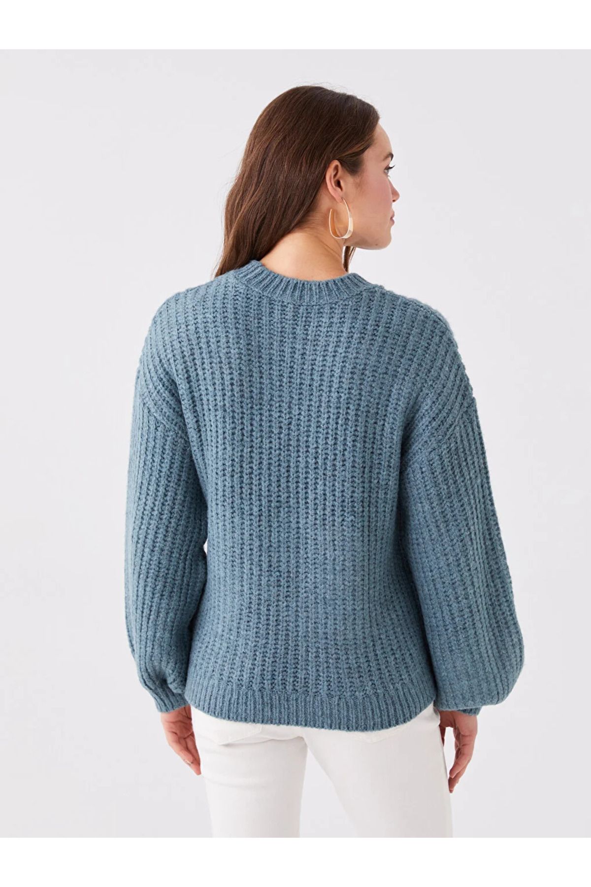LC Waikiki-Maternity Crew Neck Self Patterned Long Sleeve Oversize Maternity Knitwear Sweater 7