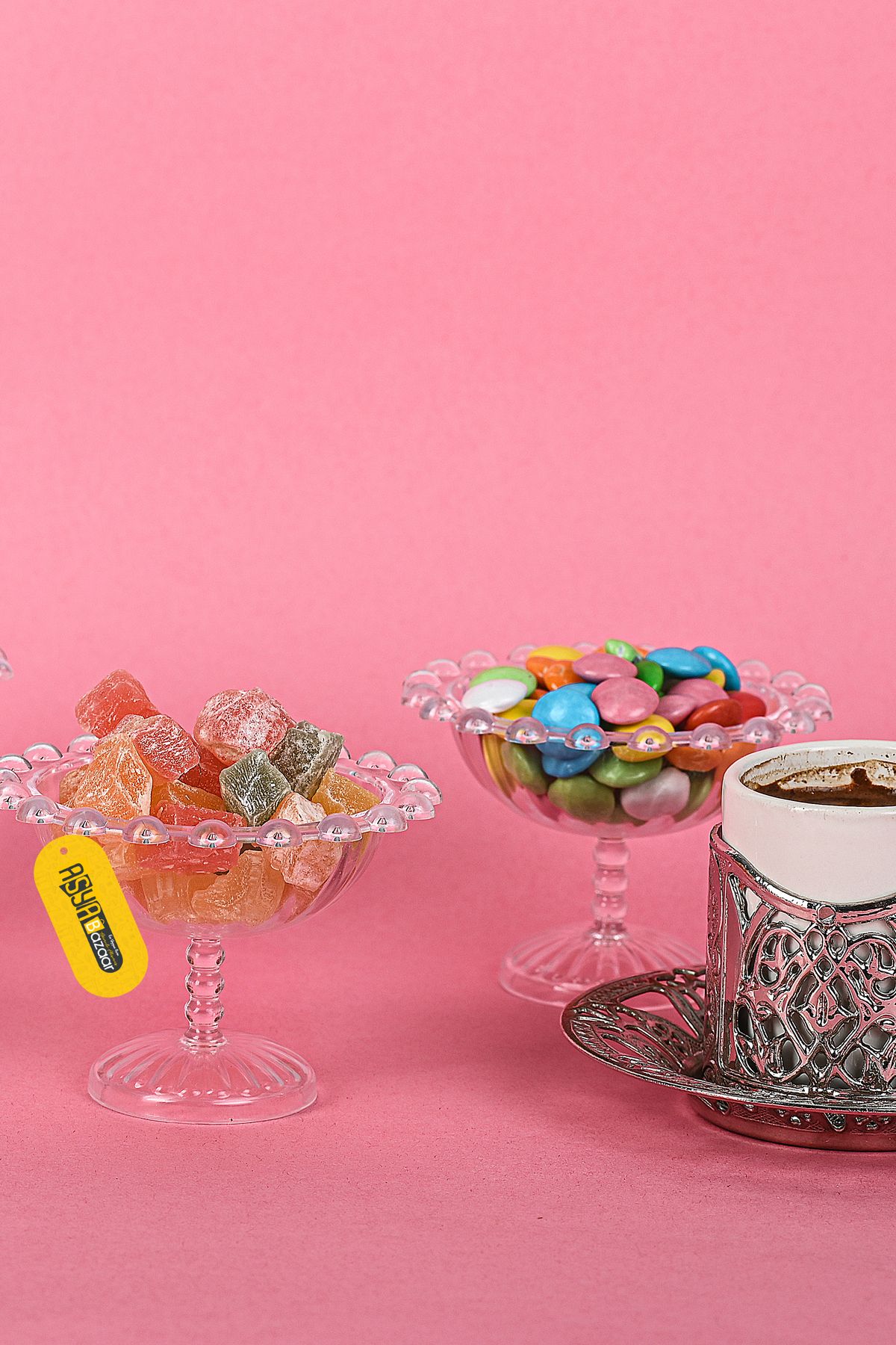 ASYA BAZAAR-6 قطع من وعاء البهجة التركية البلاستيكي الميكا المطرز، وعاء البهجة التركية الصغير 2