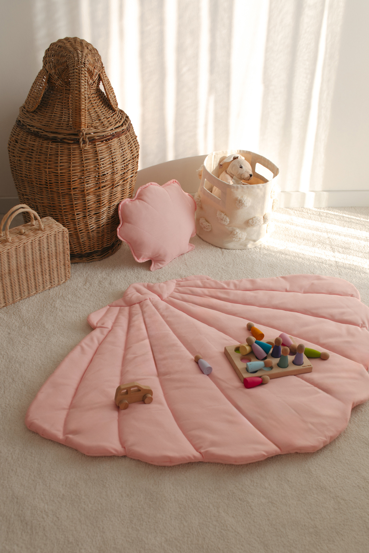 Dear Deer Love Oyun Halısı Pudra Shell Deniz Kabuğu Minder 120x85 Cm fotoğrafı 5 (önizleme)