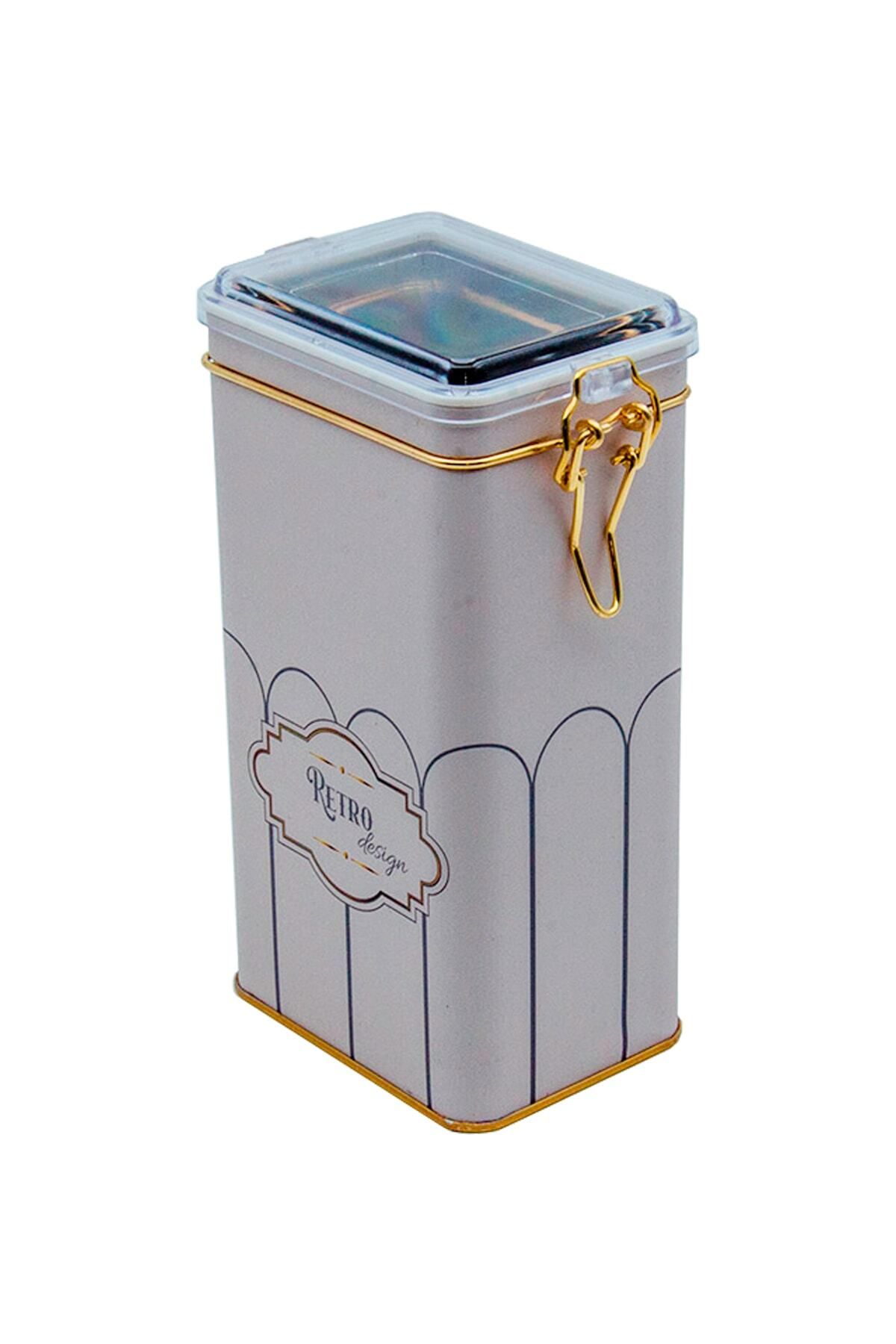 EVLE-Er053-u6 Retro Patterned Rectangular Metal Storage Container 8x10 Cm 2
