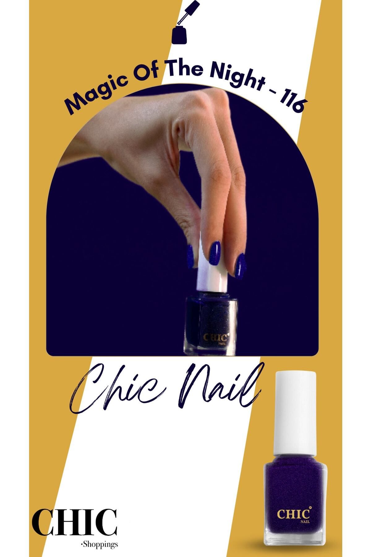 لاک ناخن بنفش براق Magic Of The Night 116 Chic Nail