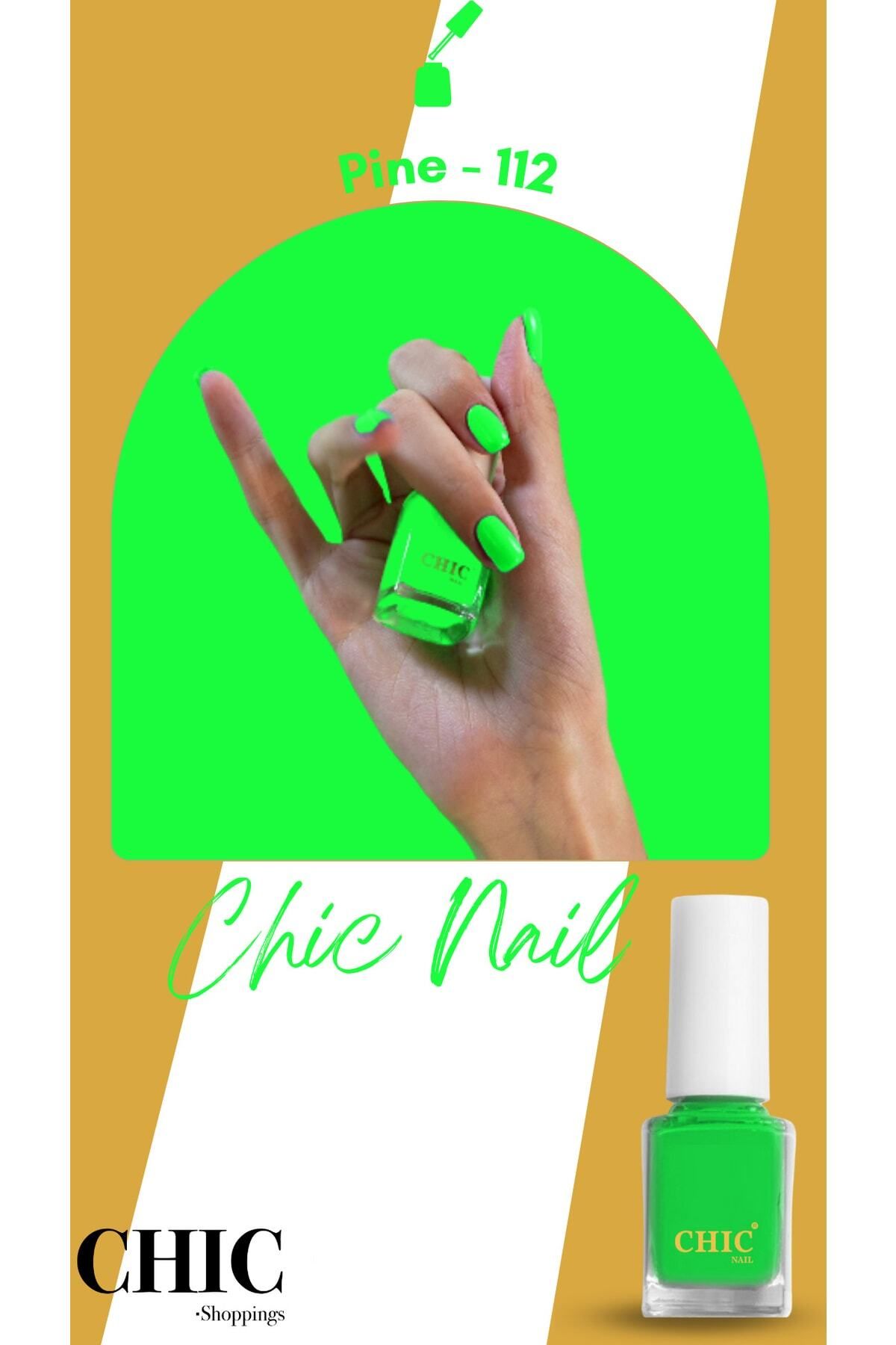 لاک ناخن سبز نئون کاج 112 Chic Nail