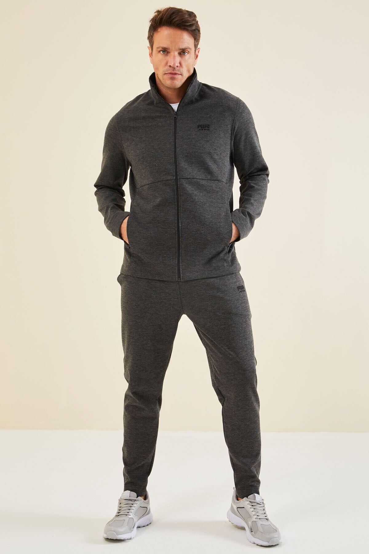 Grey mens tracksuit store