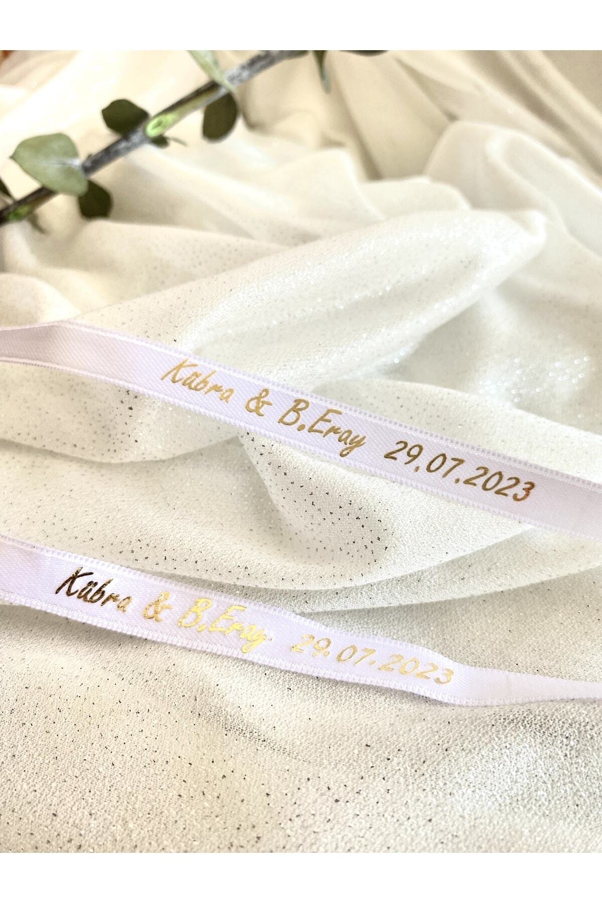 Named personalized engagement ribbon without white pearls