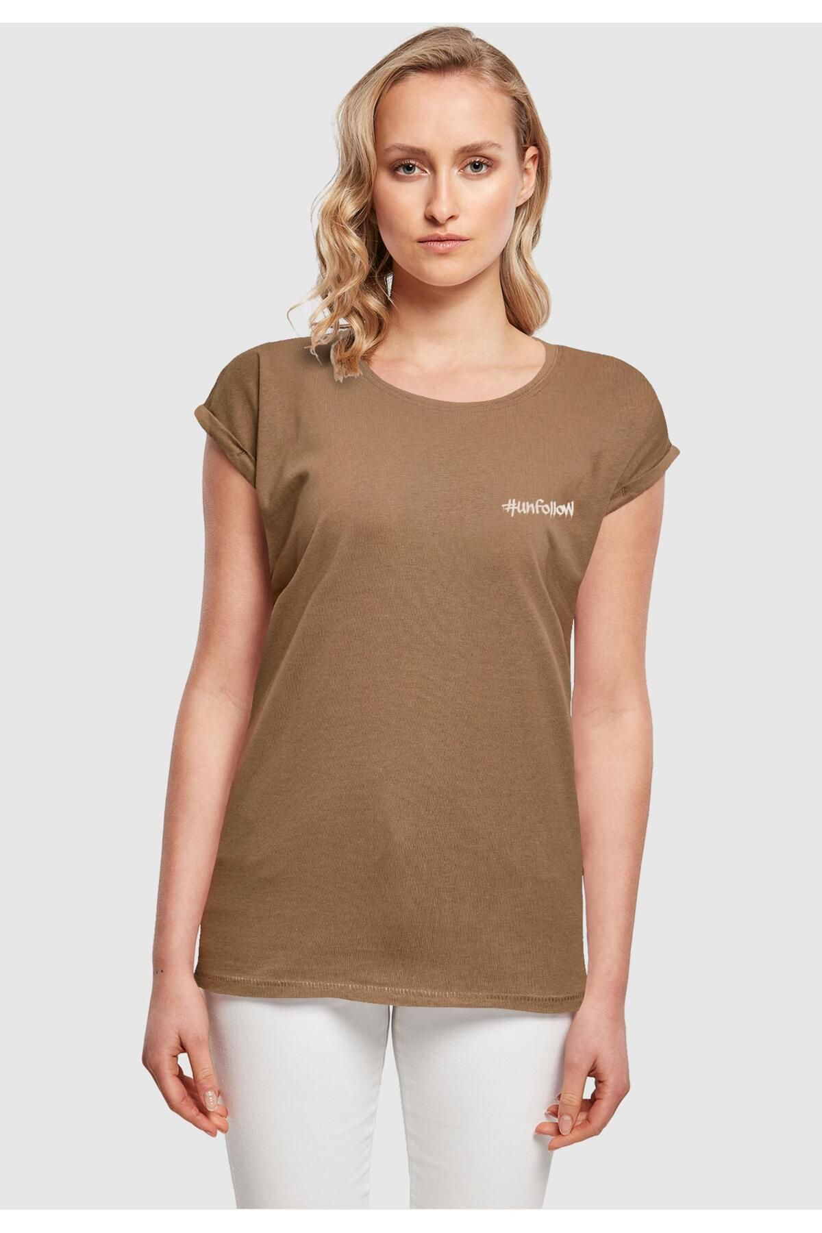 Merchcode Damen Ladies Unfollow Extended Shoulder Tee - Trendyol | T-Shirts