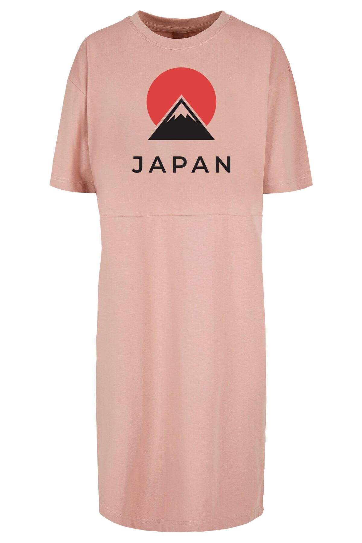 Merchcode Damen Ladies Japan Organic Maxi T Shirt Kleid mit