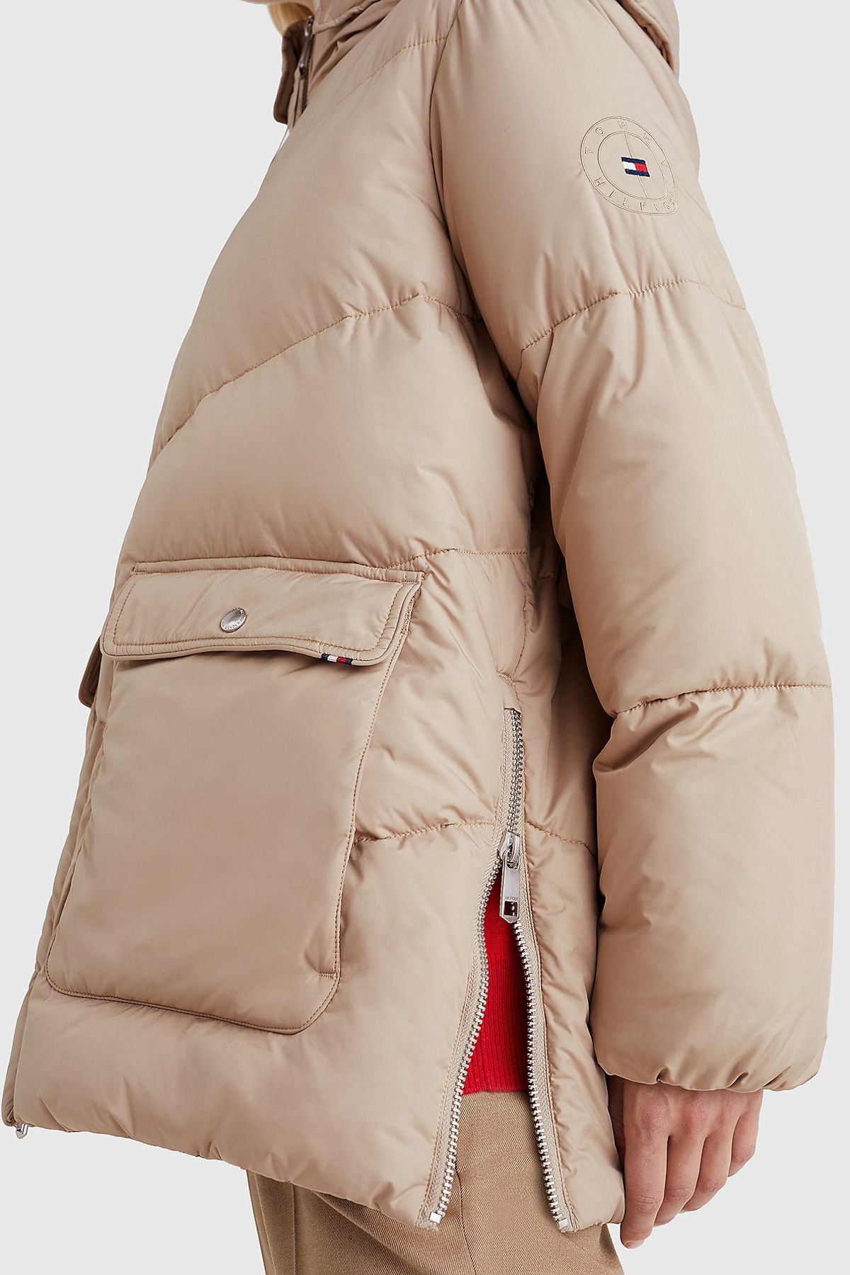 Tommy hilfiger beige coat 2025
