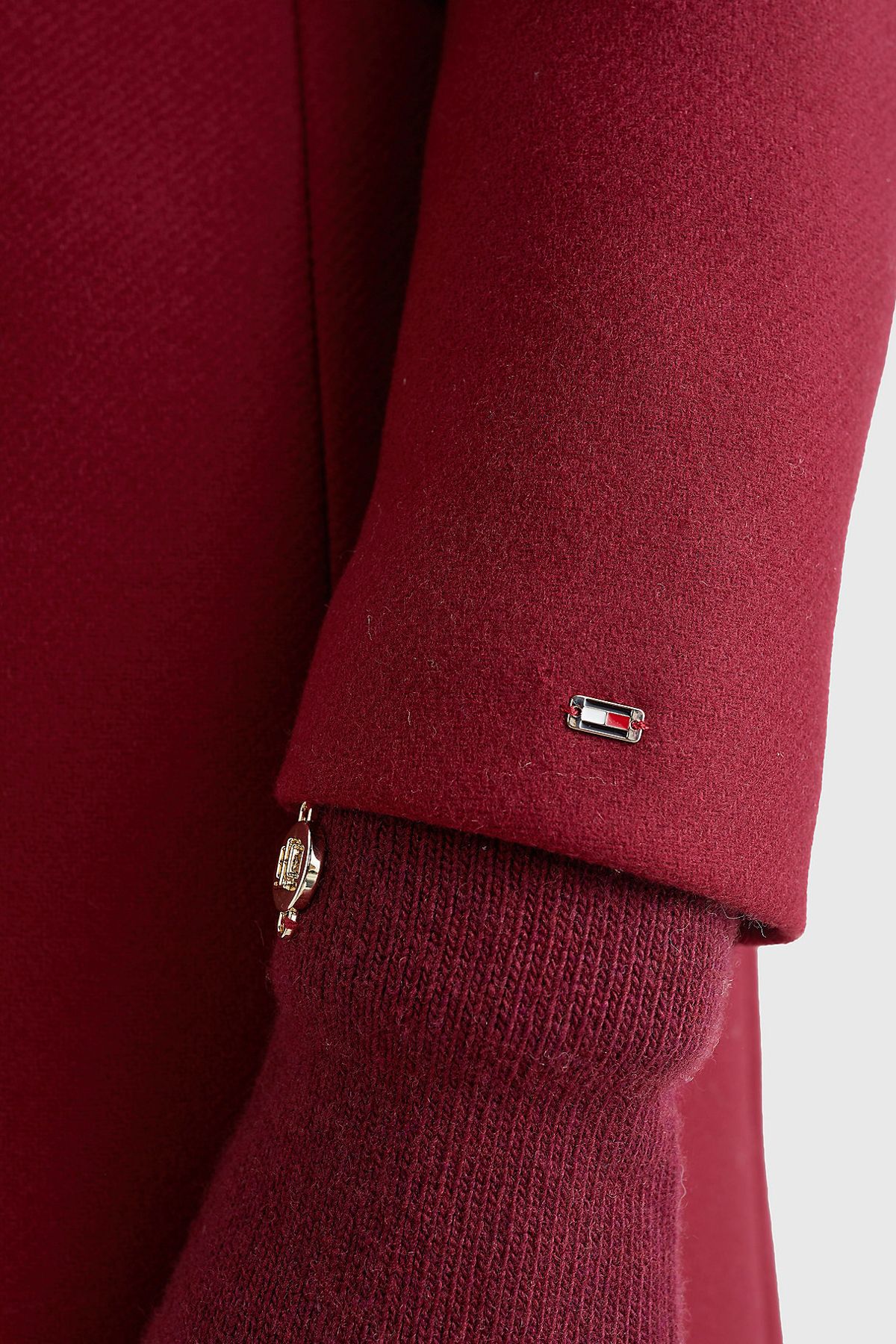 Tommy hilfiger burgundy coat discount