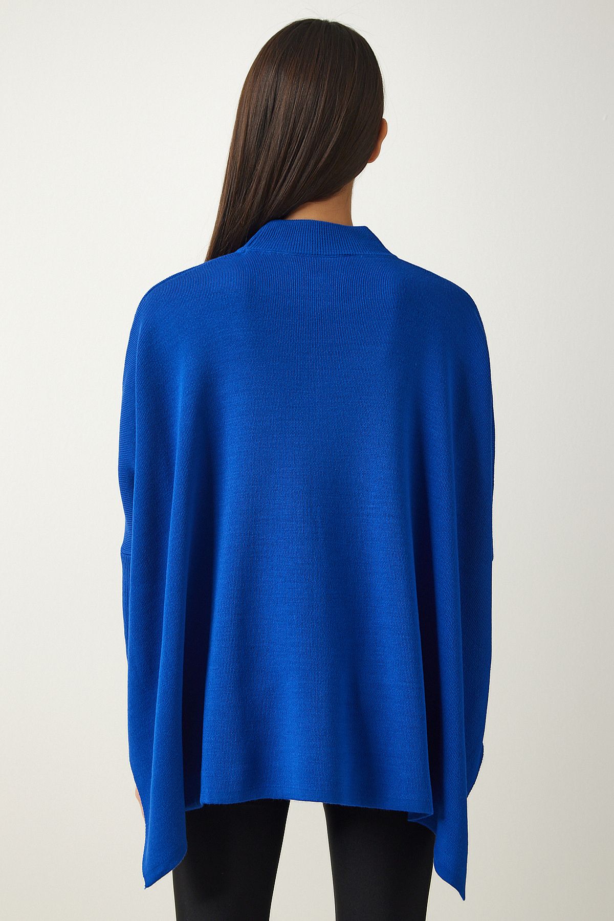 Royal blue poncho sweater discount