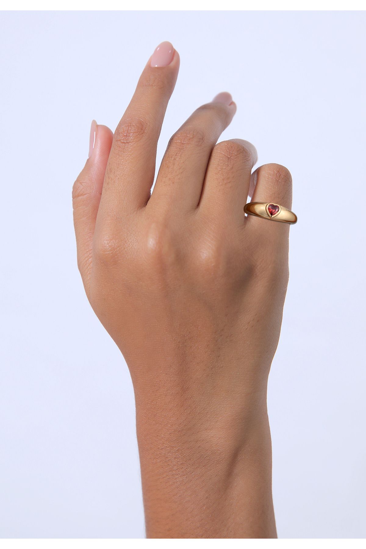 ELLI-Zirkonia-Herz-Bandring – Vergoldet Liebe-Ring aus 925er Silber 6