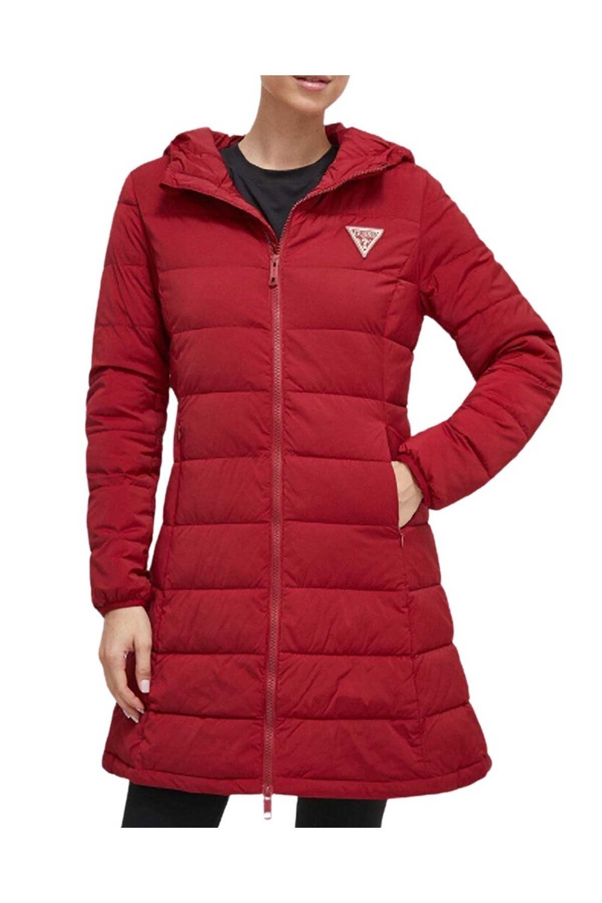 Guess Winter Jacket Red Comfort Trendyol