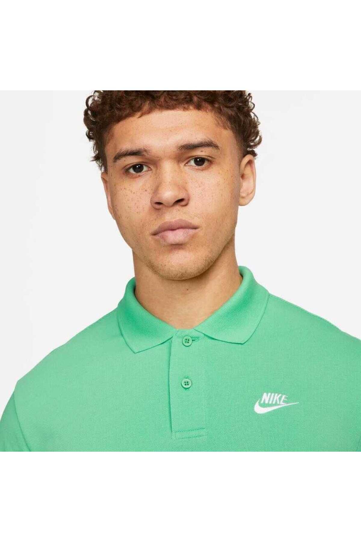 Green nike polo shirt on sale