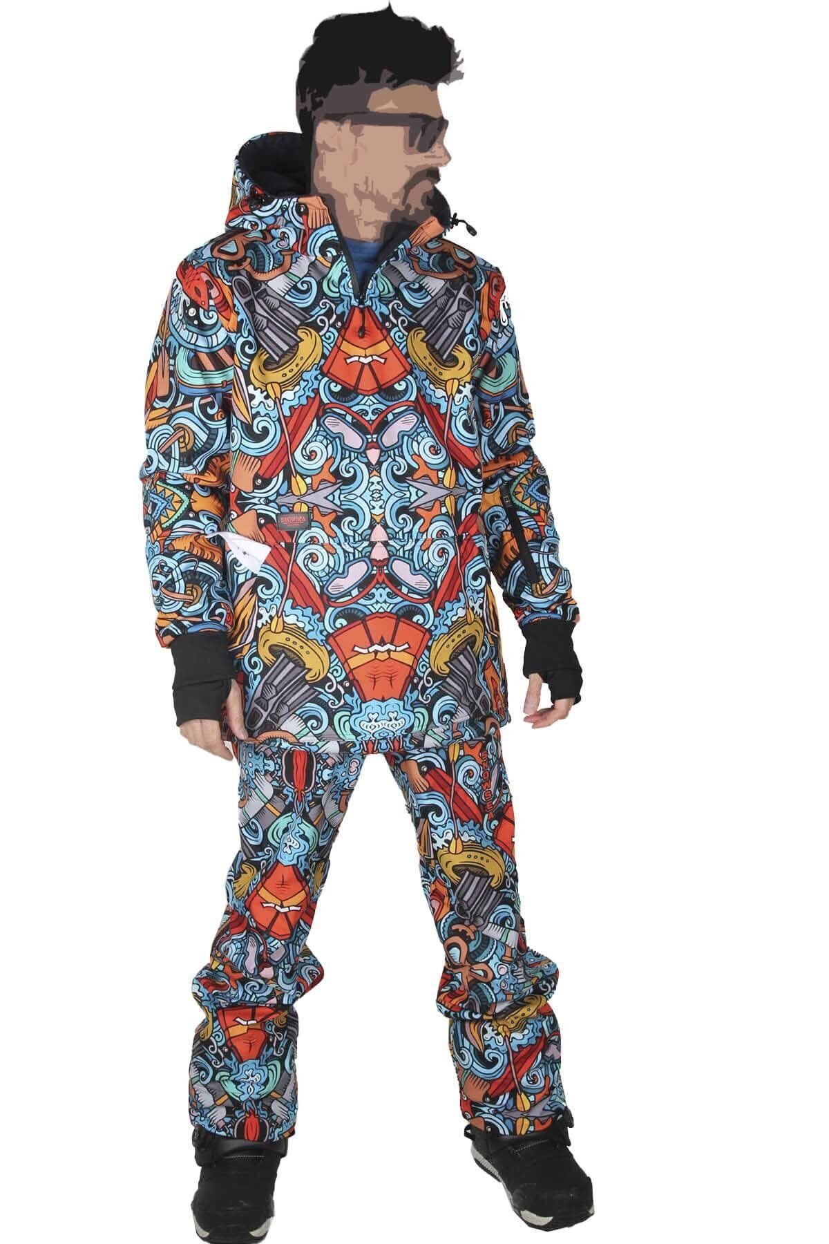 SNOWSEA Tasarım SS7886 Kayak ve Snowboard Mont ve Pantolon Takımı
