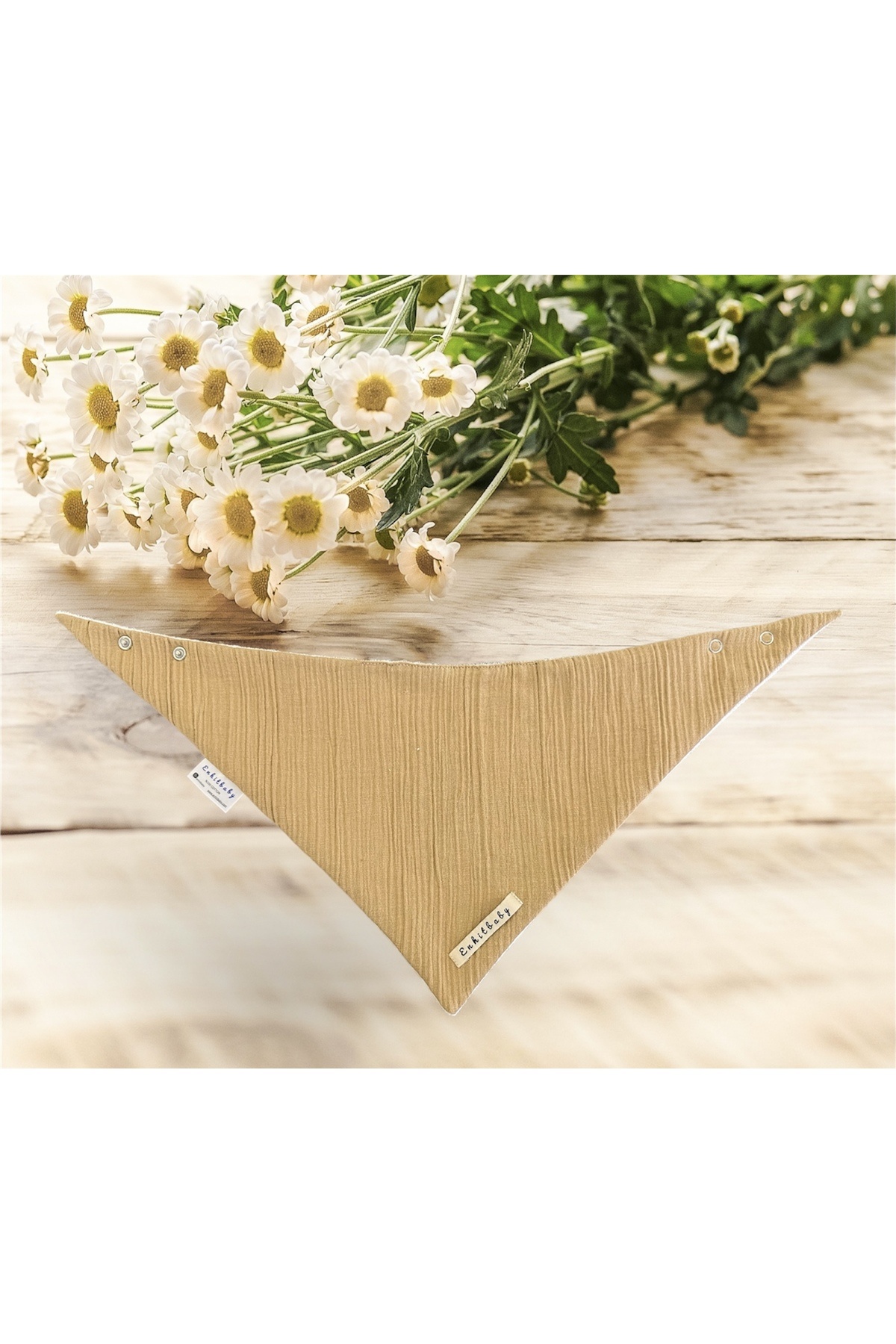 Enhitbaby 4 Adet Sıvı Geçirmez Müslin Oval Fular Önlük, %100 Pamuk fotoğrafı 4 (önizleme)