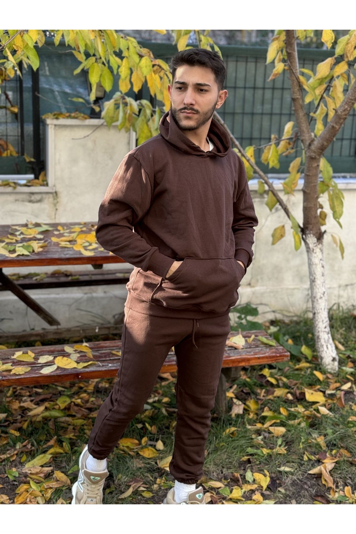 Brown tracksuit discount