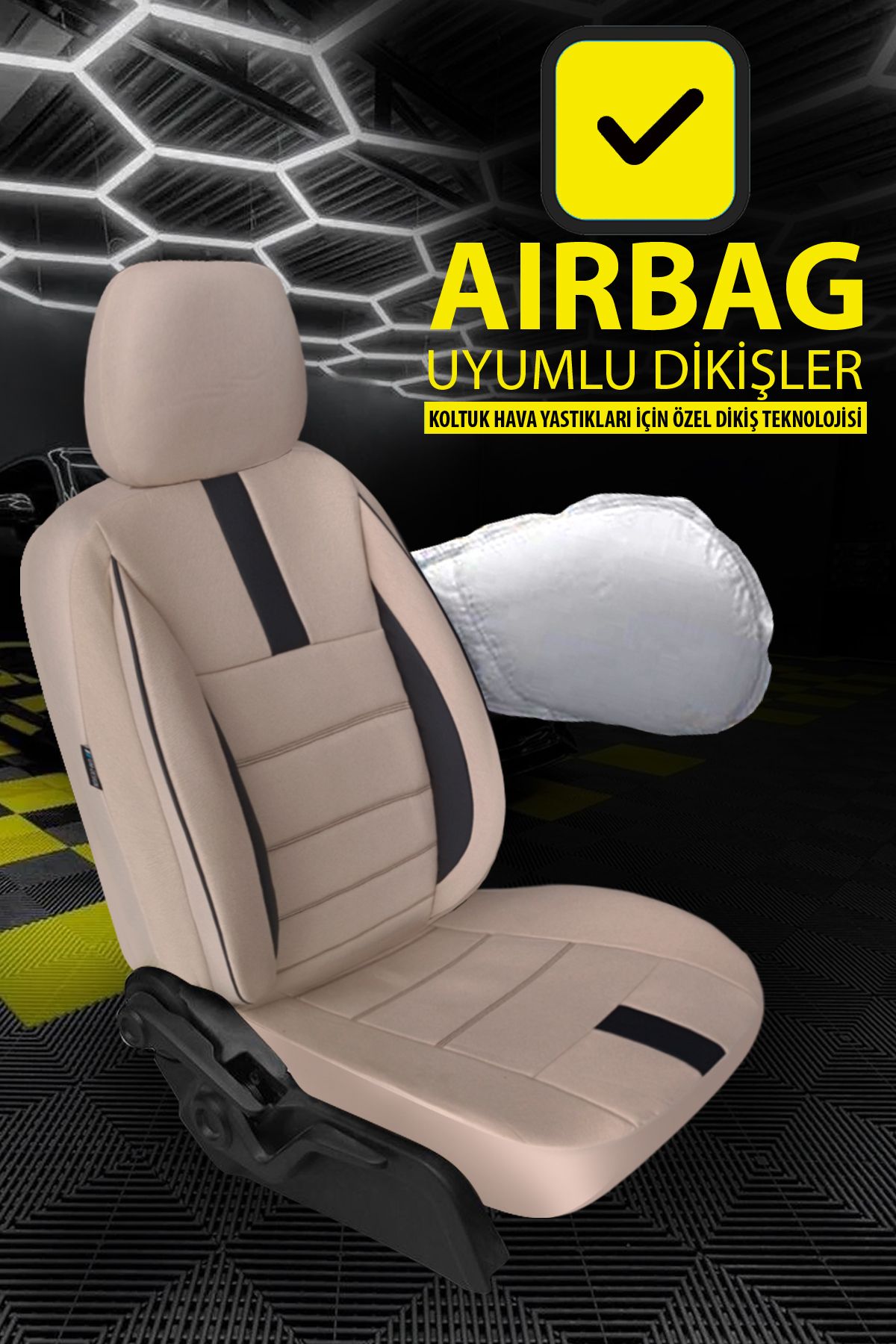GM-DESIGN-Onyx Beige Fiat Bravo Compatible Car Seat Cover 4