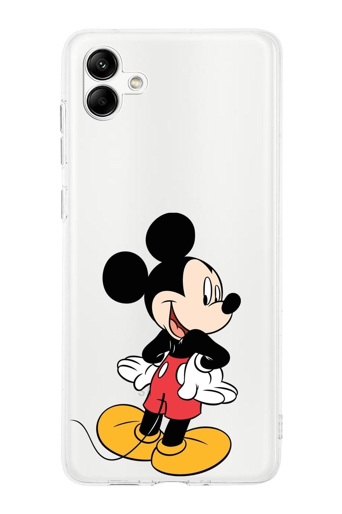 Samsung Galaxy A05 Kamera Korumalı Kapak Mickey Mouse Tasarımlı Şeffaf Kılıf