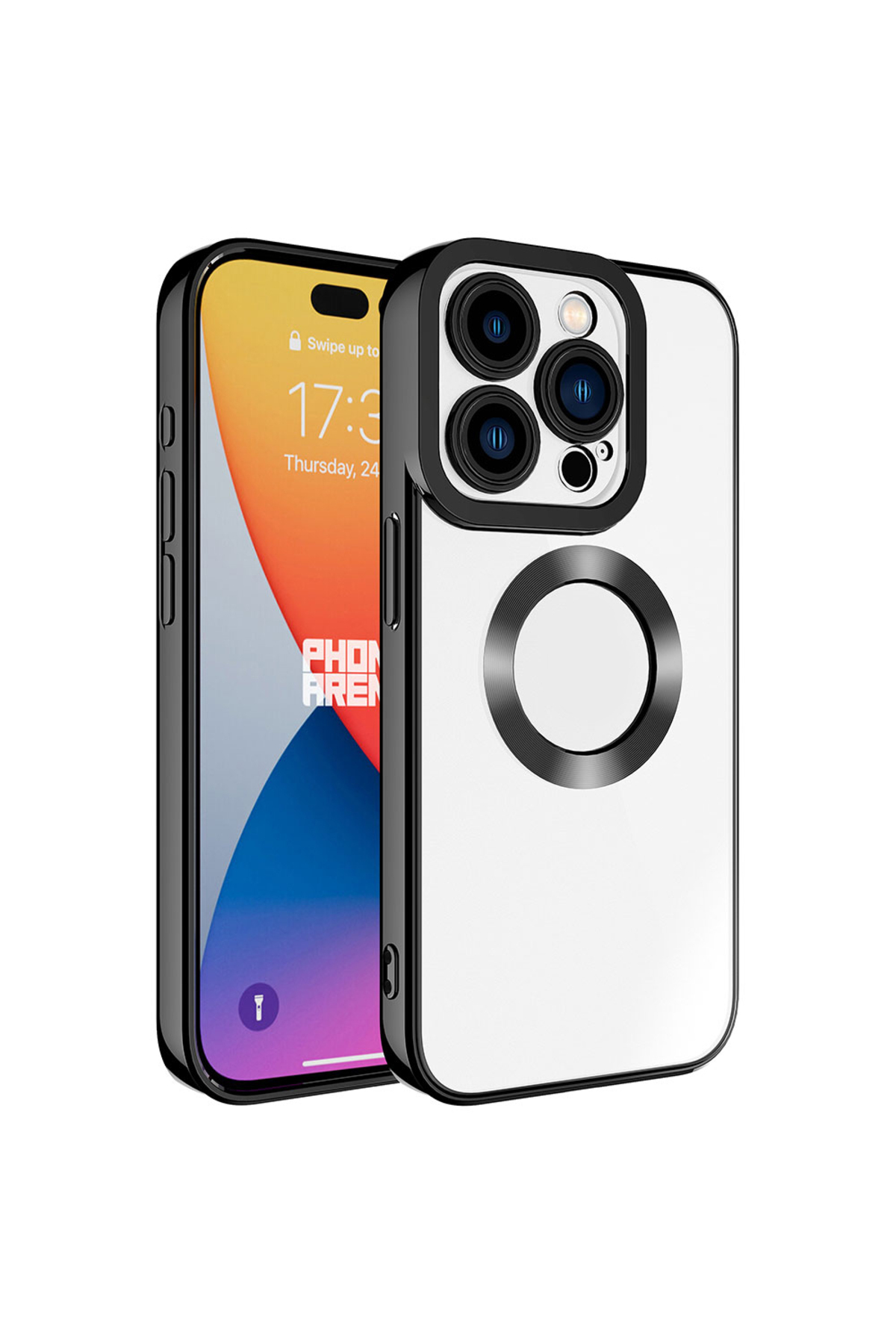 Apple iPhone 15 Pro Case Compatible Case Camera Protected Logo Showing Omega Transparent Cover