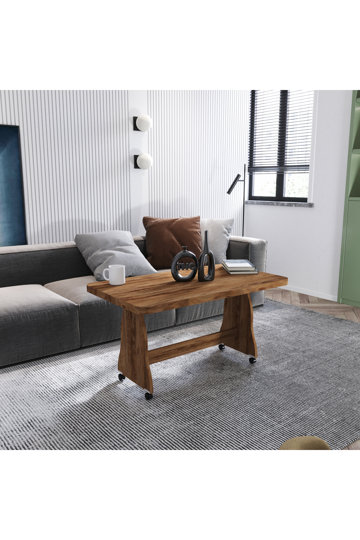 TNC SEHPA Tekerlekli Orta Sehpa Portatif Orta Sehpa Çalışma Masası 60*102*55 cm