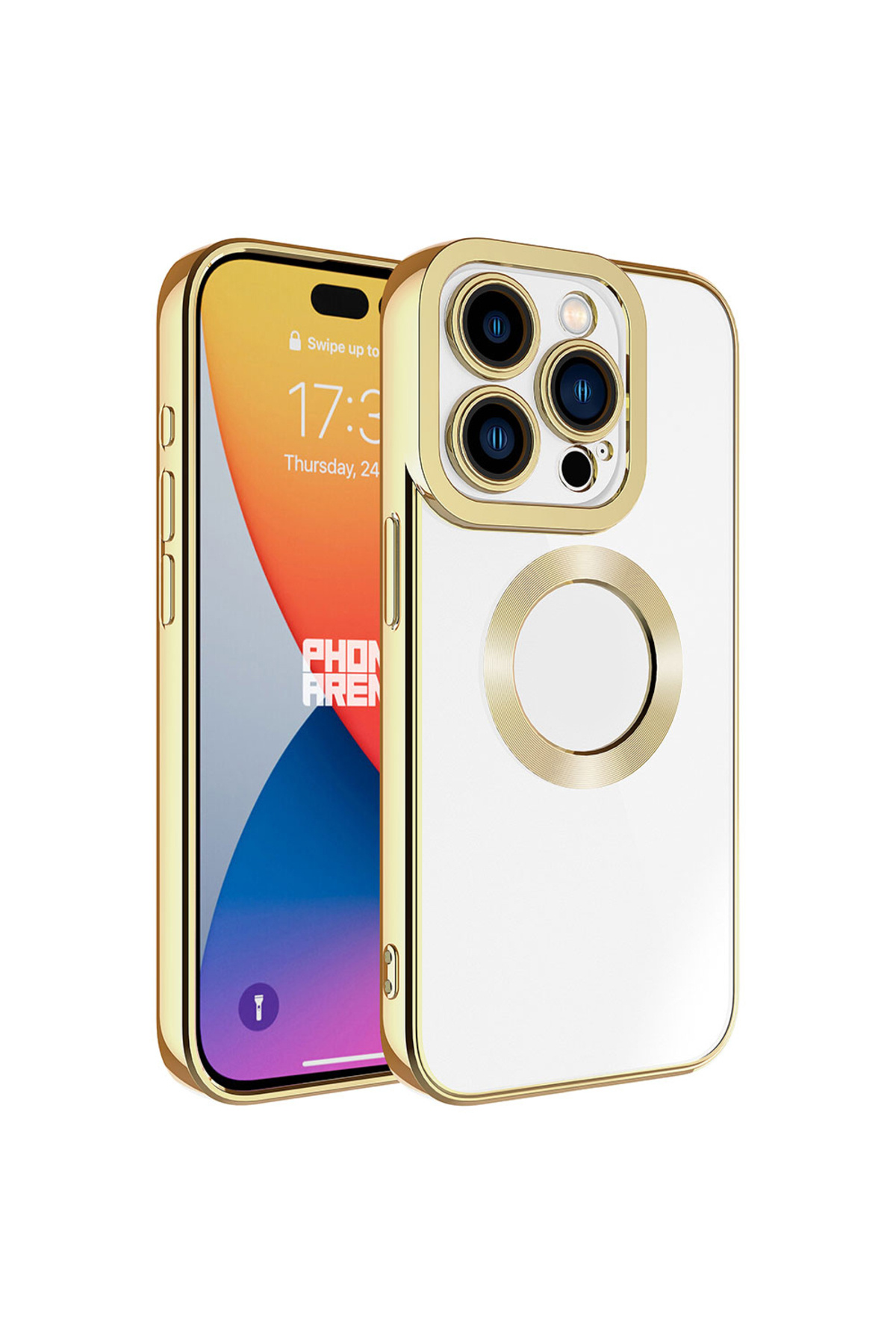 Apple iPhone 15 Pro Case Compatible Case Camera Protected Logo Showing Omega Transparent Cover