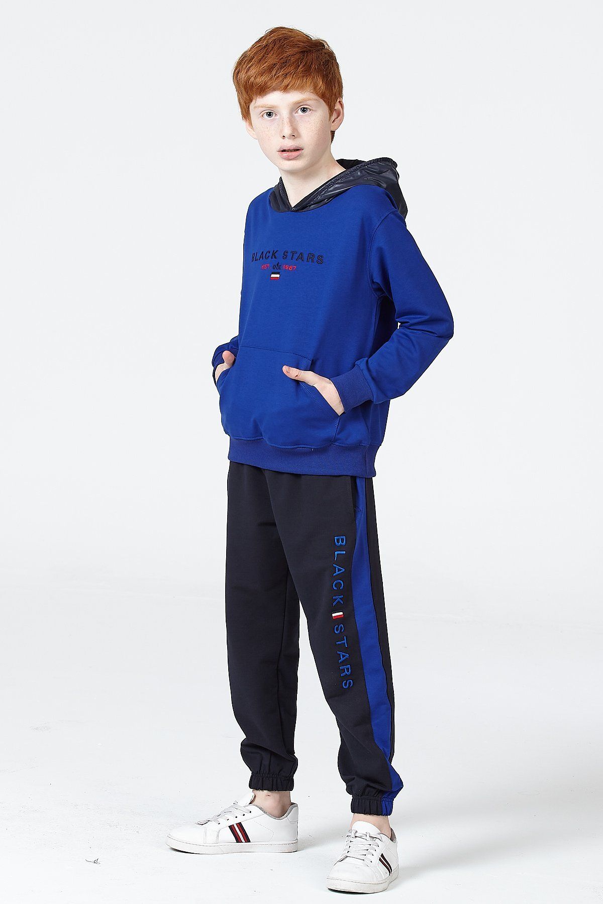 Black and blue hotsell sweatsuit
