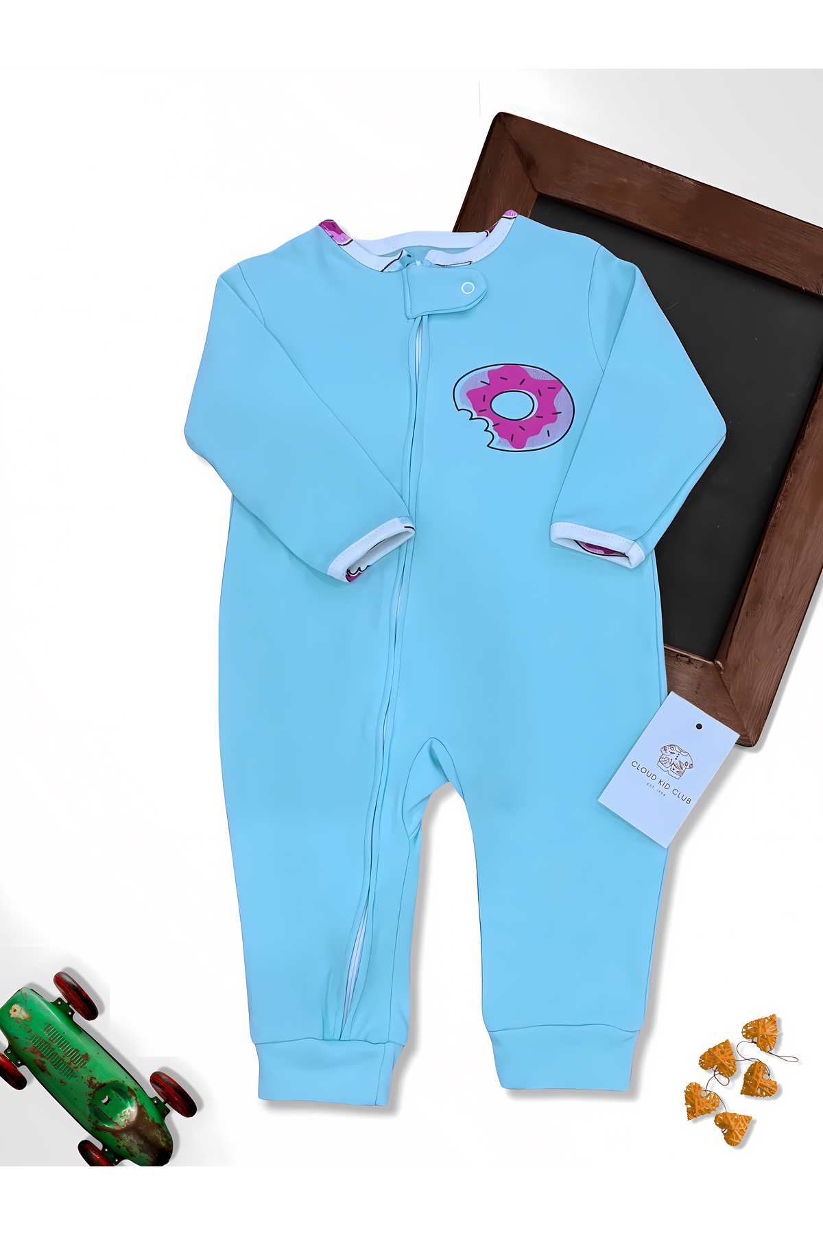 cloudkidclub Tatlı Donat %100 Doğal Pamuk 3'lü Bebek Tulum 0-18 Ay (UNİSEX) fotoğrafı 6 (önizleme)