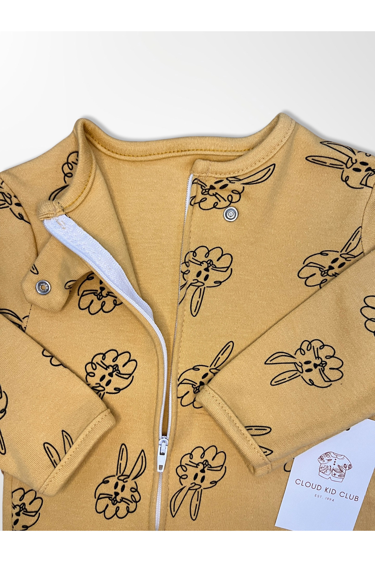 cloudkidclub Sevimli Tavşan %100 Doğal Pamuk 3'lü Bebek Tulum 0-18 Ay (UNİSEX) fotoğrafı 4 (önizleme)