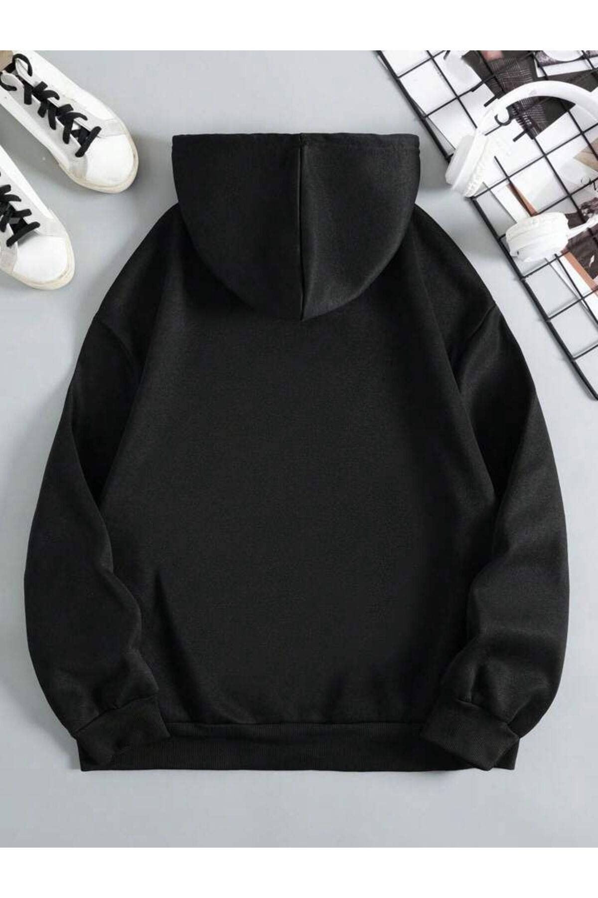 AMMA Unisex Printed Oversize Winter Cotton Hooded Sweatshirt