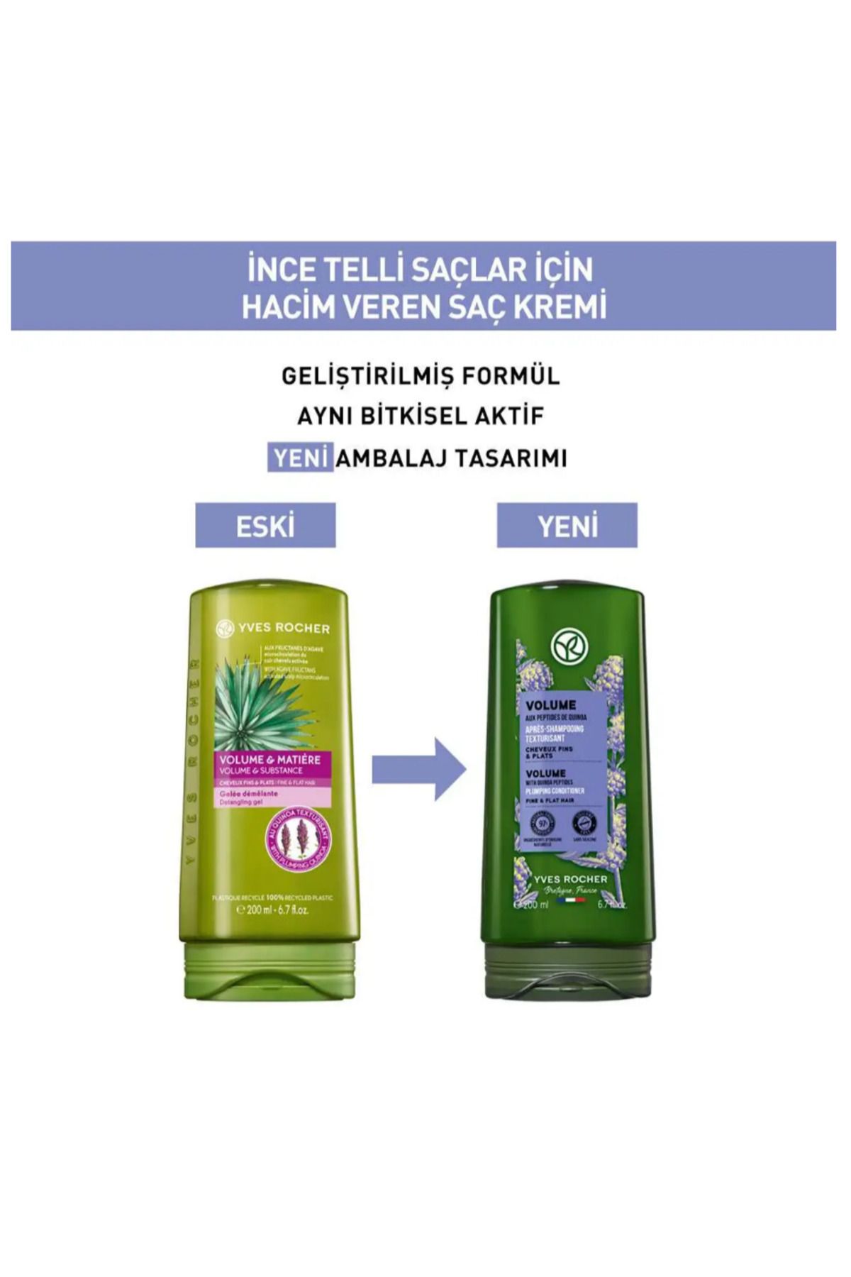 Yves Rocher-Terrific VoluMizing Conditioner - thin String and Volume Quinoa Peptides and Agave 200 ml 2