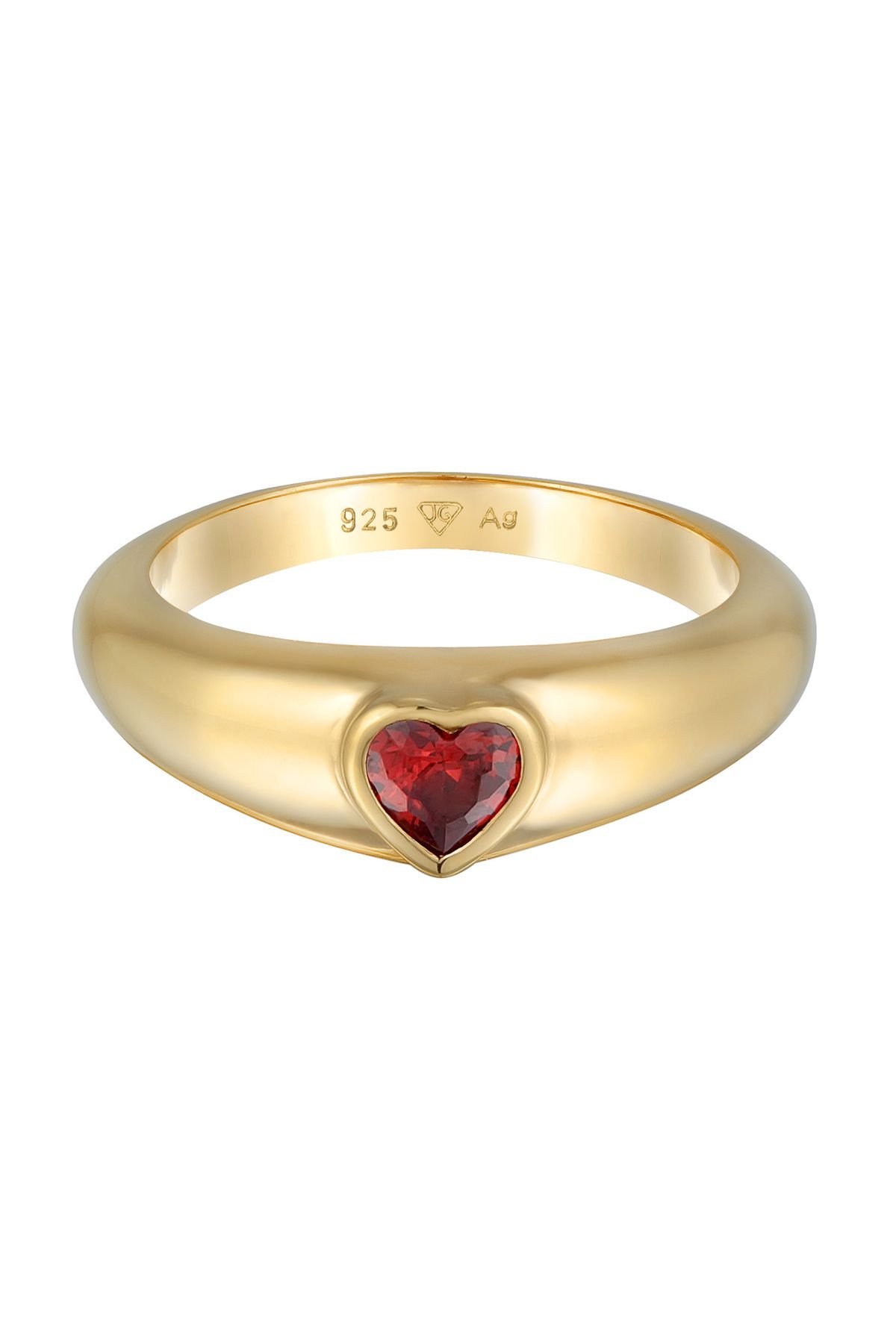 ELLI-Zirkonia-Herz-Bandring – Vergoldet Liebe-Ring aus 925er Silber 2