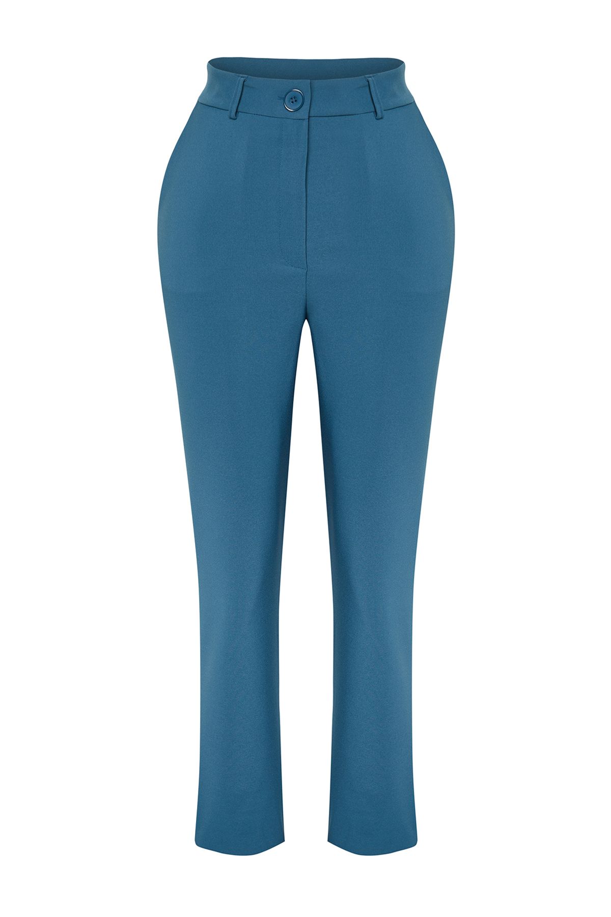 Trendyol Collection-Indigo Basic cigaretové tkané látkové kalhoty Twoss19St0038 7