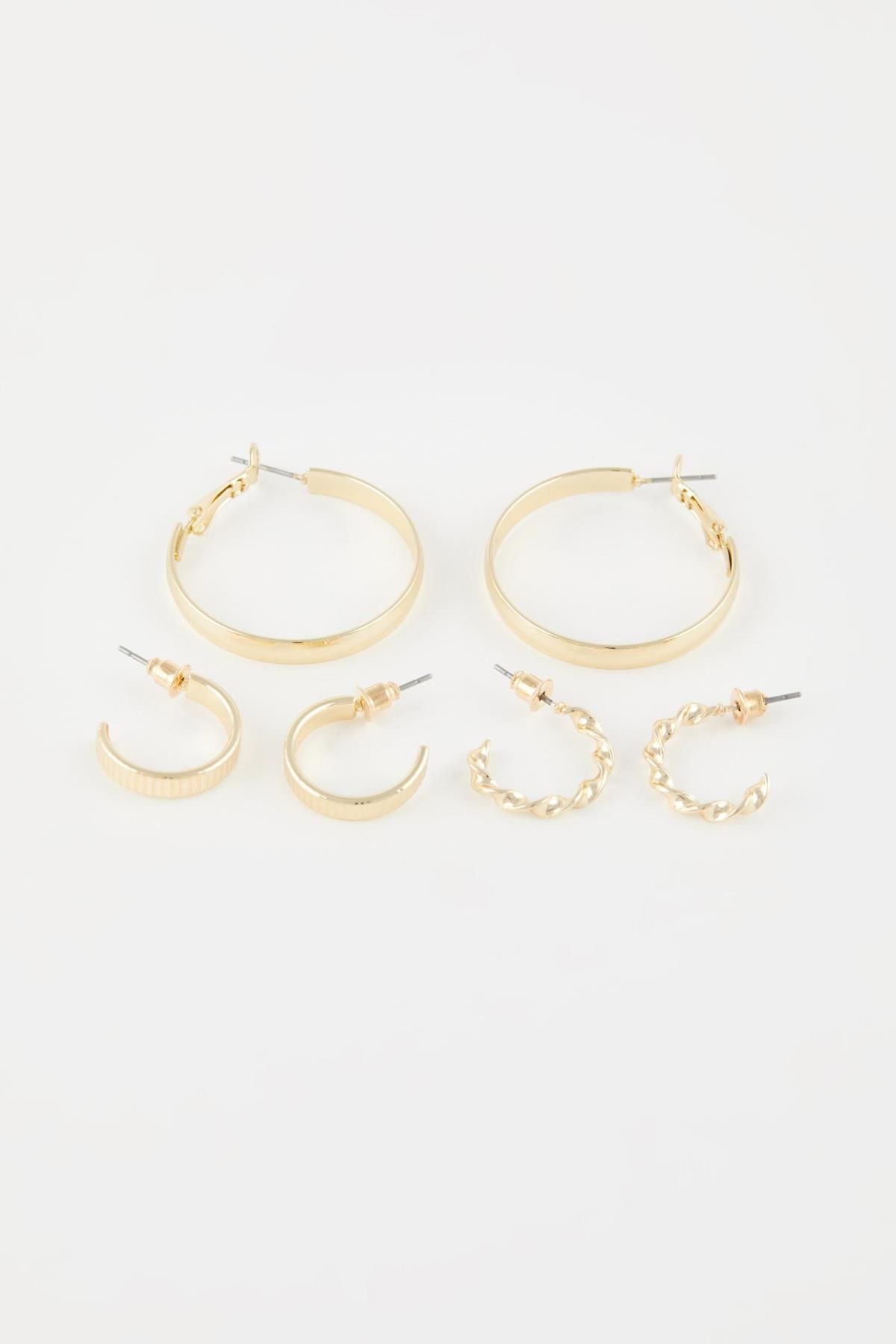 Women's white outlet gold hoop earrings