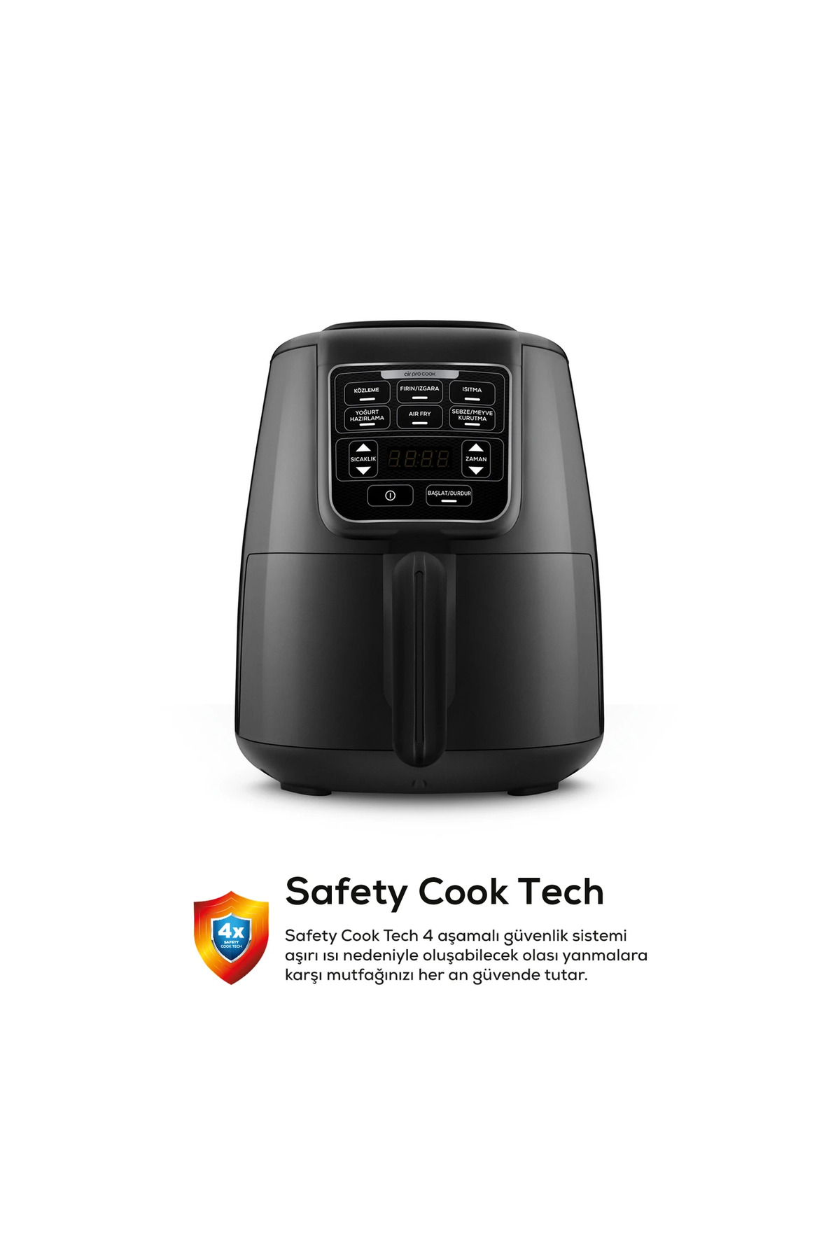 Karaca Smart Sensorlü Ev Yoğurdu, Közleme, Fırın/Izgara 6 Pişirme Fonksiyonlu XL 4 Litre AirFry 1550W