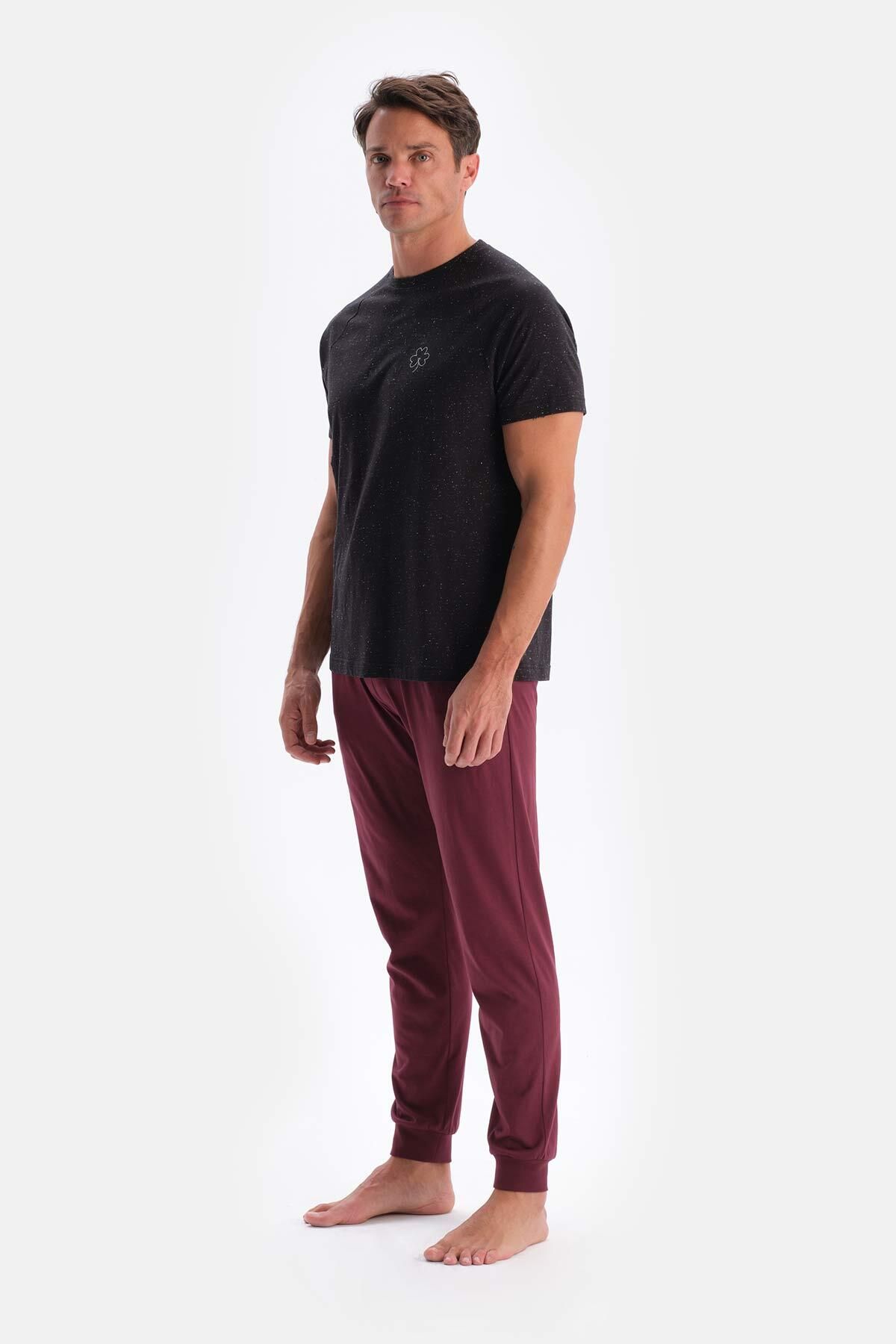 ست پیژامه مردانه آستین کوتاه NOPELI T SHIRT شلوار مجموعه لباس خواب Dagi