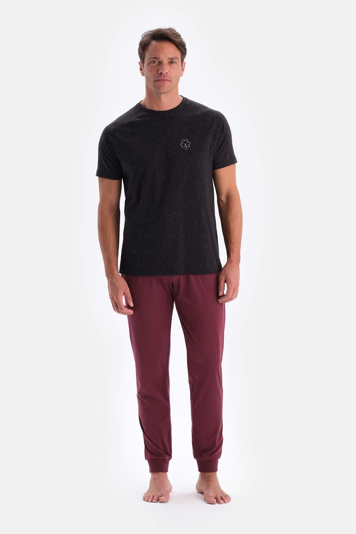 ست پیژامه مردانه آستین کوتاه NOPELI T SHIRT شلوار مجموعه لباس خواب Dagi