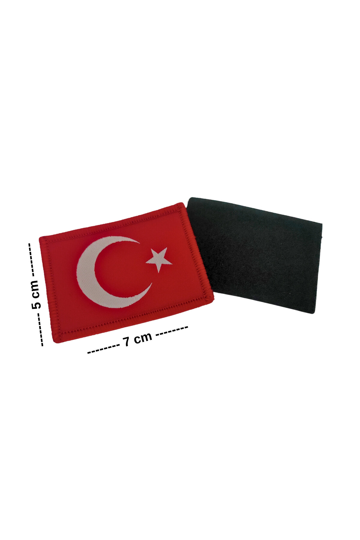 Megas Etiket Cırtlı Dikilebilir - Pikolu Türk Bayrağı Dokuma Arma